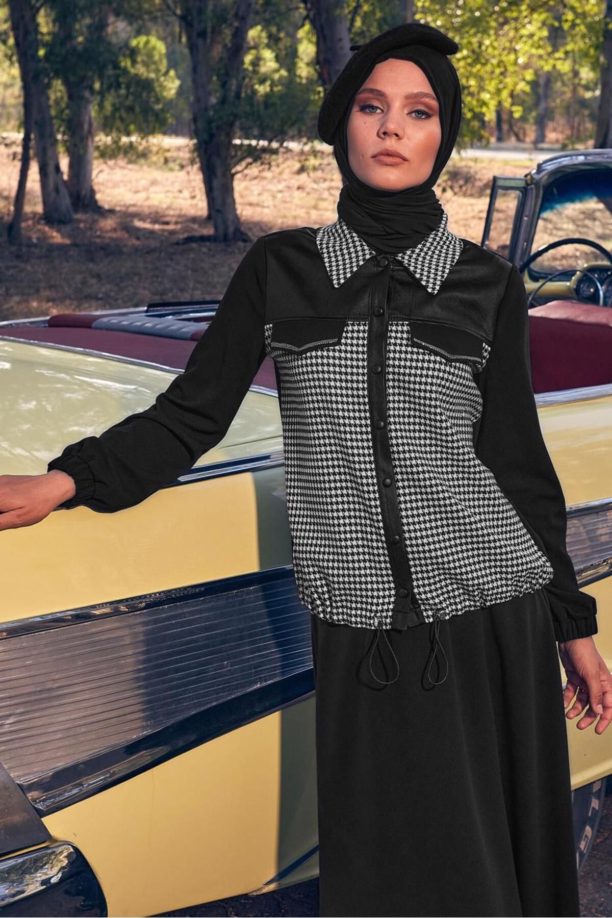 کت و شلوار دامن طرح دار 44184 Alvina