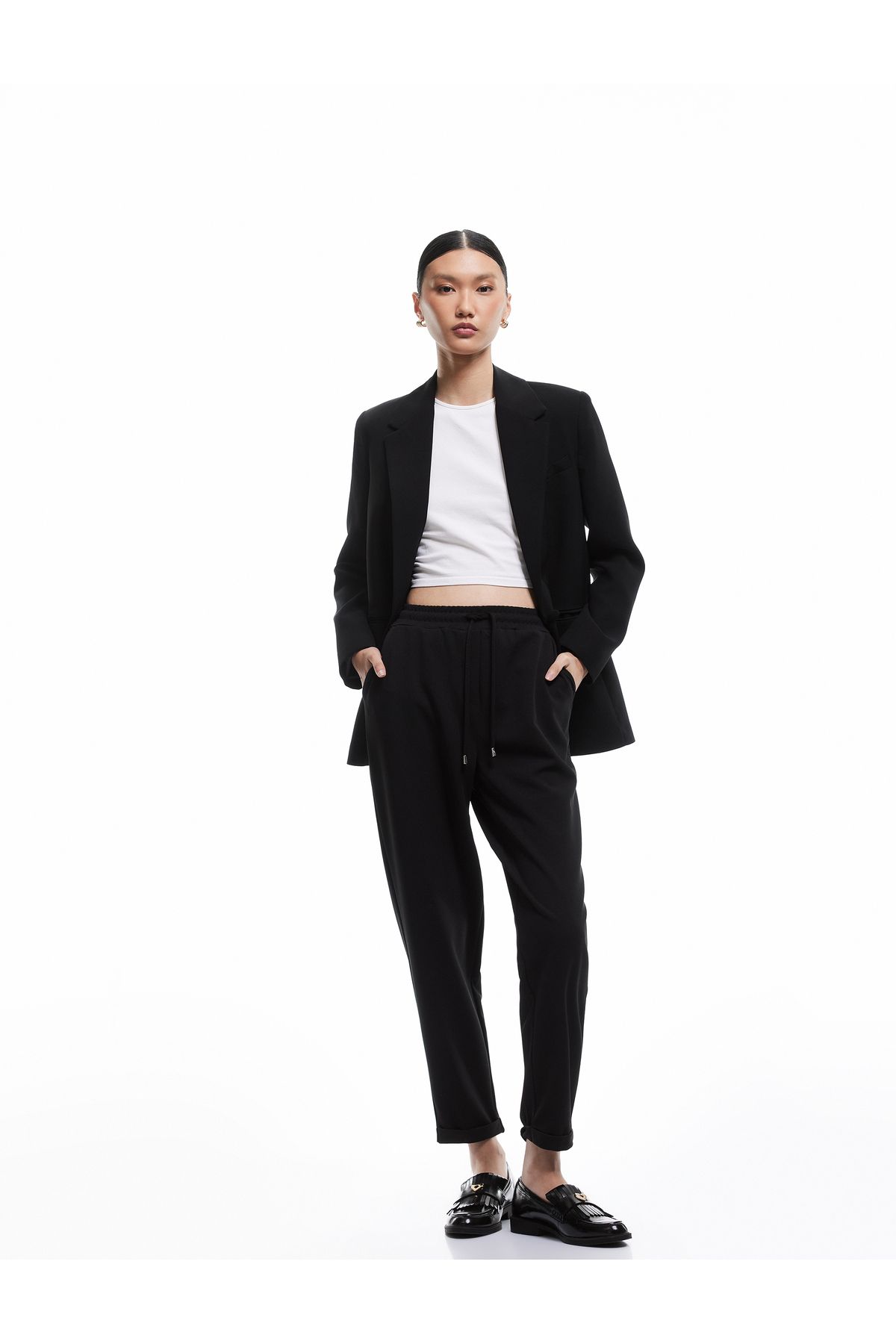 Koton Yeni Sezon Regular Fit Cepli Krep Scuba Kumaş Eşofman Pantolon