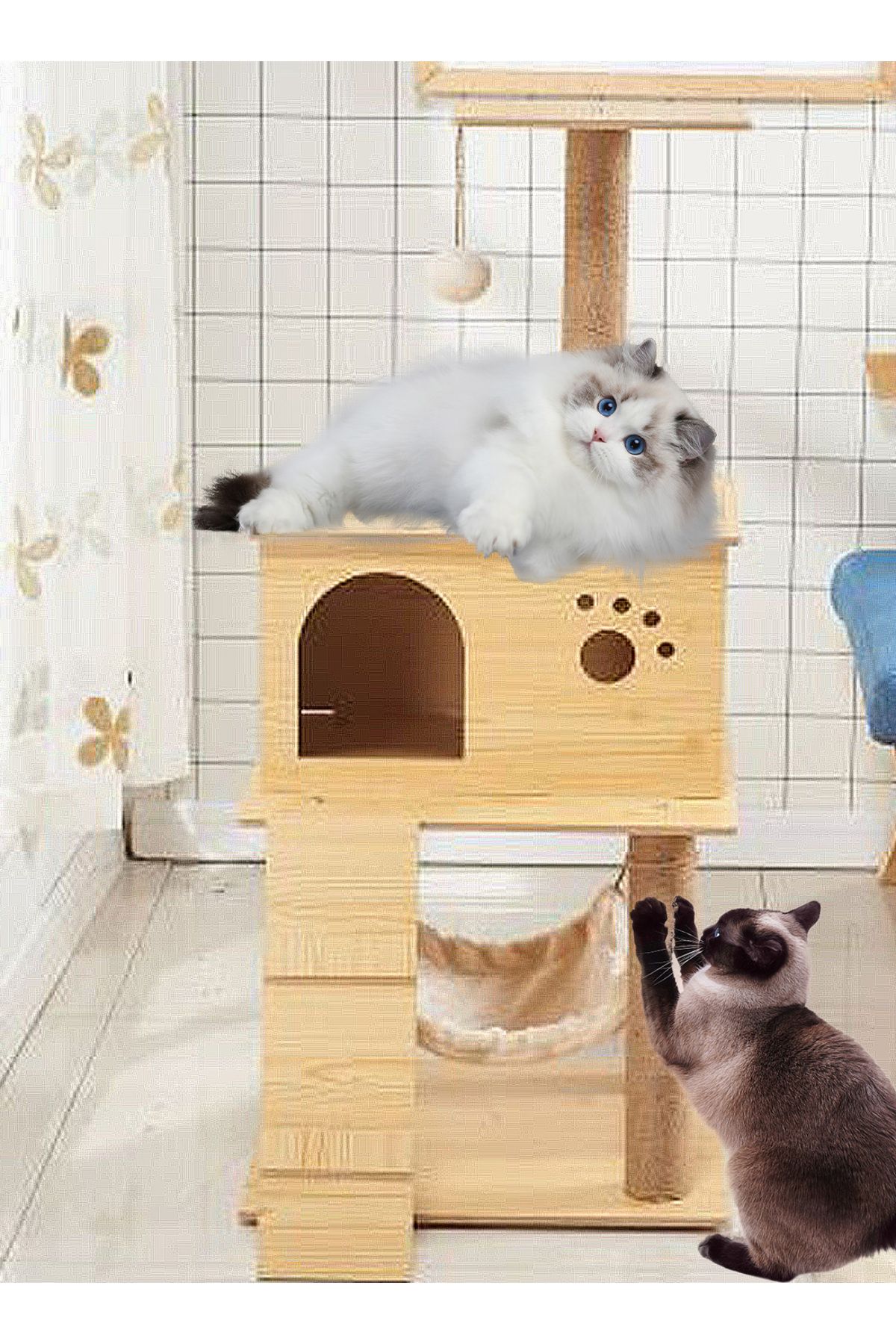 KidLe-Cat Climbing Frame Cat Nest Cat Tree Cat Jumping Platform 5