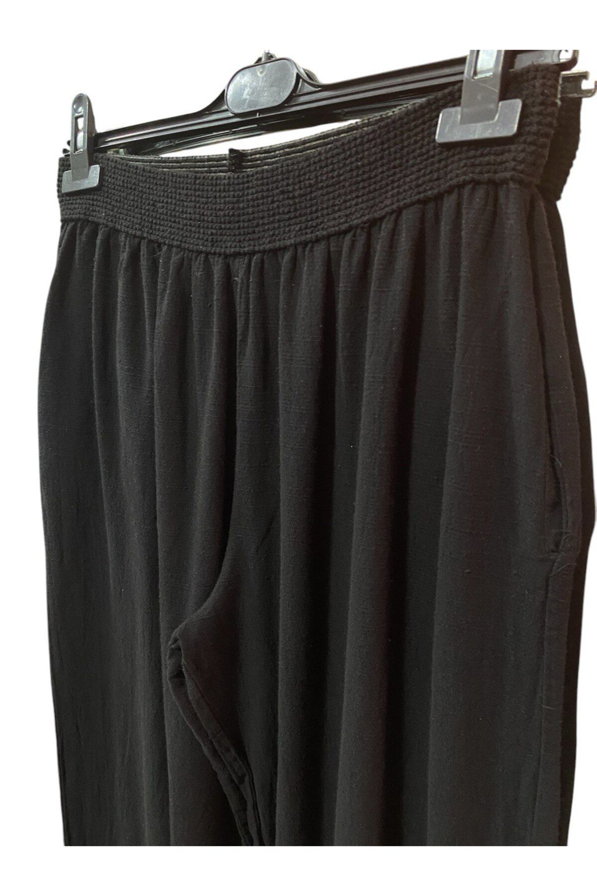 GÜLDEN KATRAN-Italian Linen Trousers with Elastic Waist 3