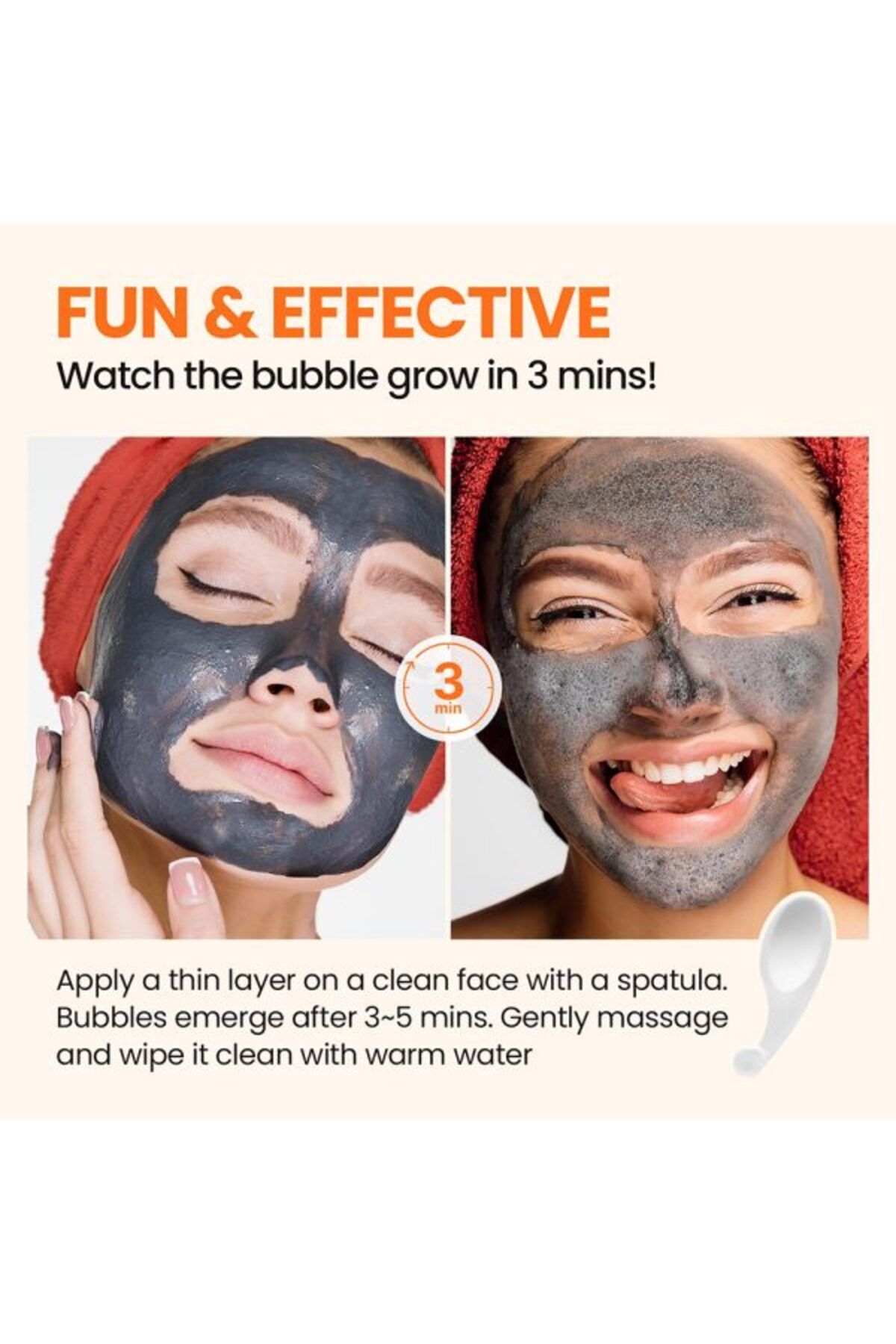 Glam Up-Clean Bubbling Carbonated Clay Mask for Face Purifying- 135ml (4.56 Fl Oz) 4