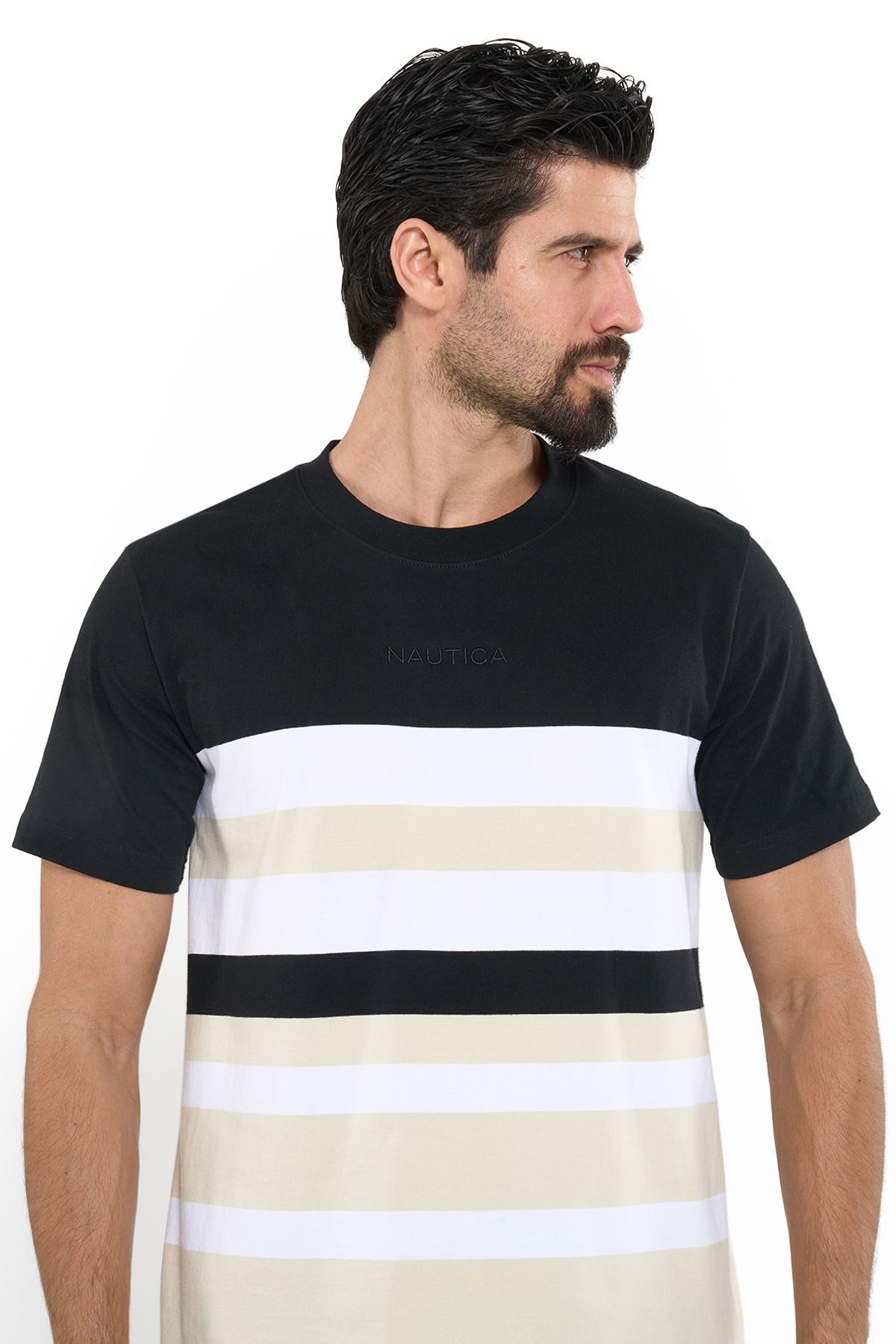 Nautica-Men's Cotton Black T-Shirt – Classic Essential for Casual Look 5
