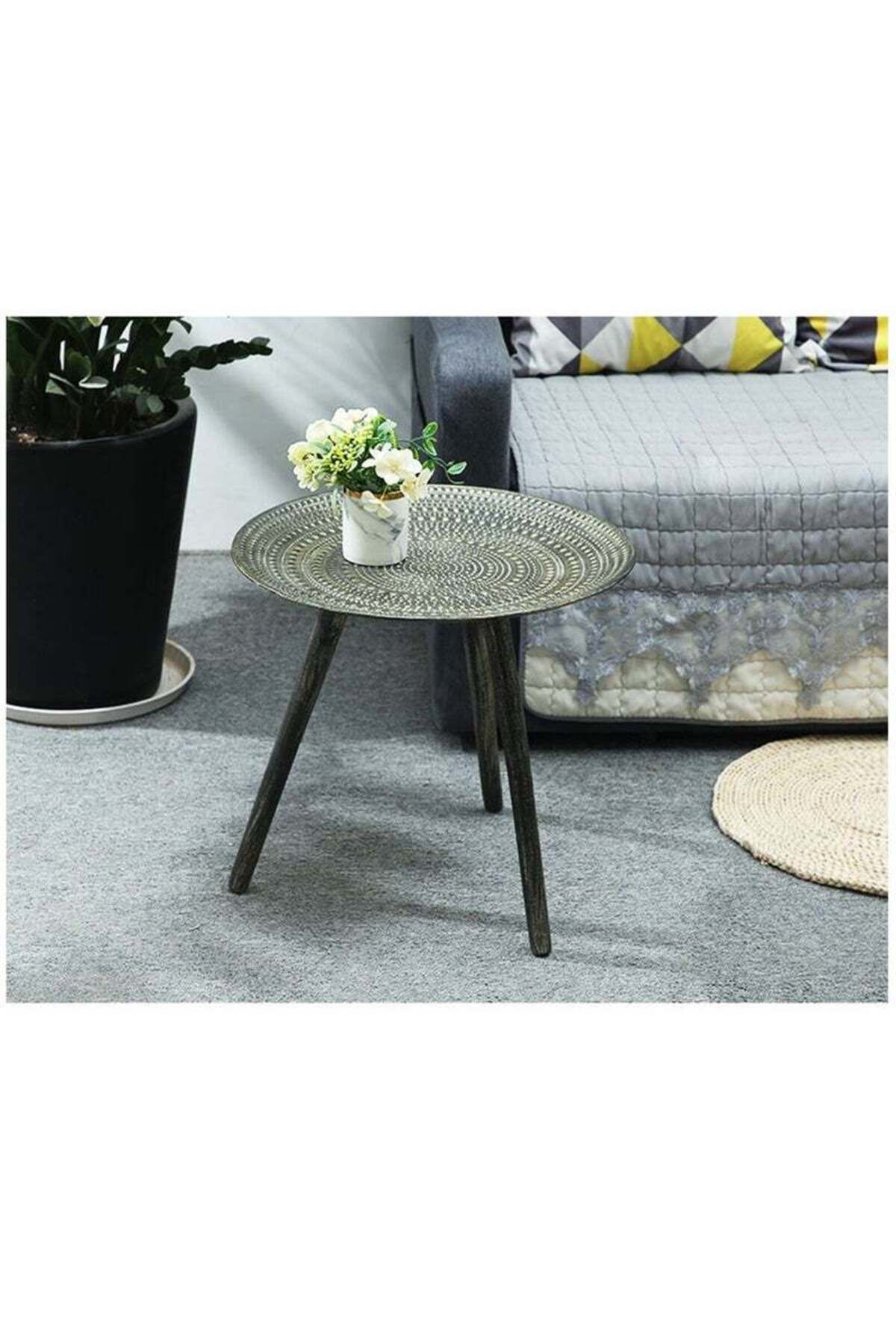 COOYA-طاولة قهوة دائرية على الطراز الاسكندنافي بتصميم فريد، 40 × 40 سم، مناسبة للعرض الزخرفي 1