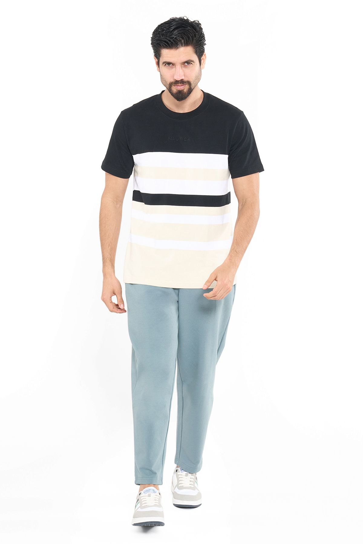 Nautica-Men's Cotton Black T-Shirt – Classic Essential for Casual Look 4