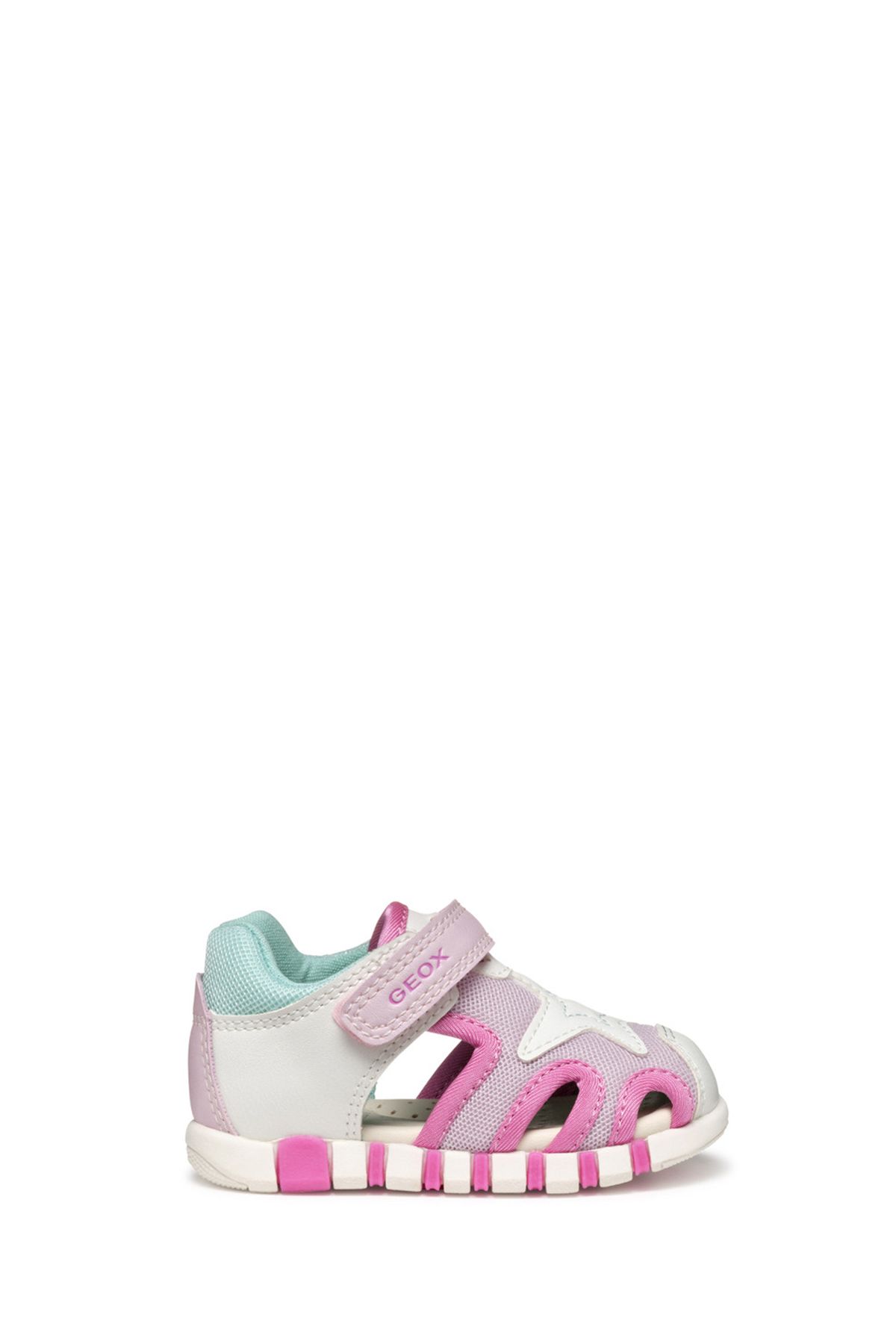 Baby Girl White B Sandal Iupidoo A - Synt Mesh Banded Fabric Sandal B5517c0bc14c0563 Geox
