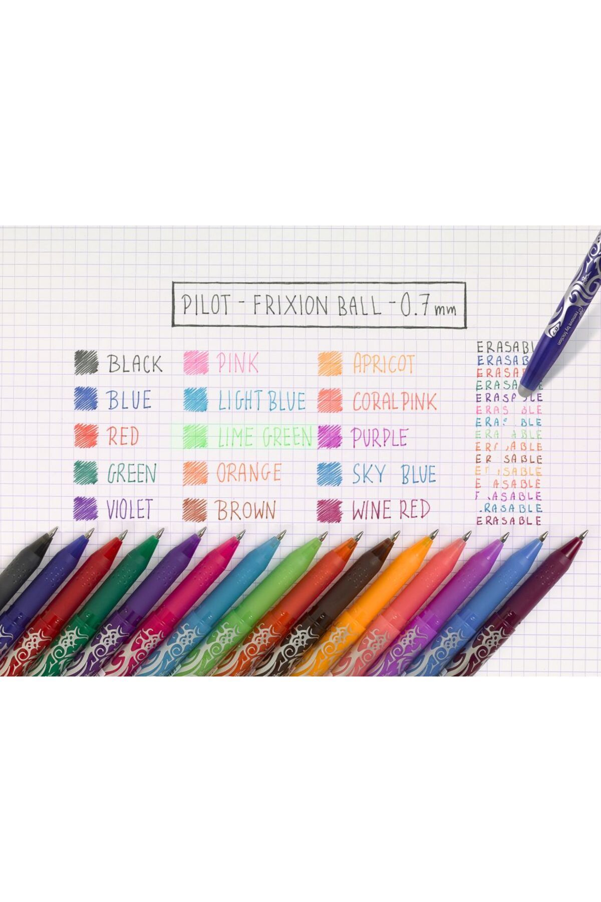 Pilot-Rolă 0,7 mm verde deschis Frixion Pilot 5