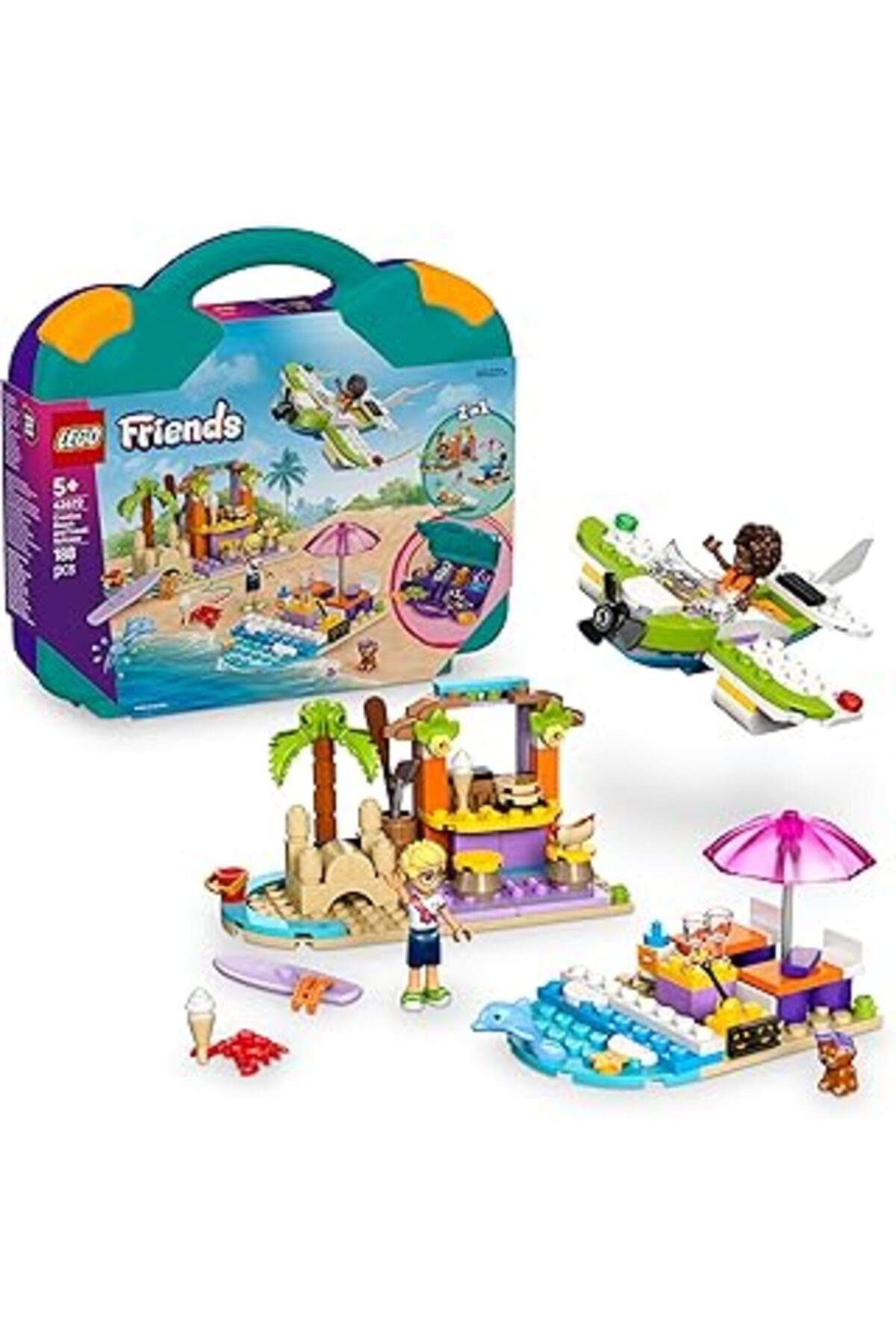 Mu Art Ahşap Lego Friends Yaratıcı Plaj Ve Seyahat Bavulu 42672-5 Yaş Ve Üzeri Çocuklar Için Mini Bebek İçeren Y