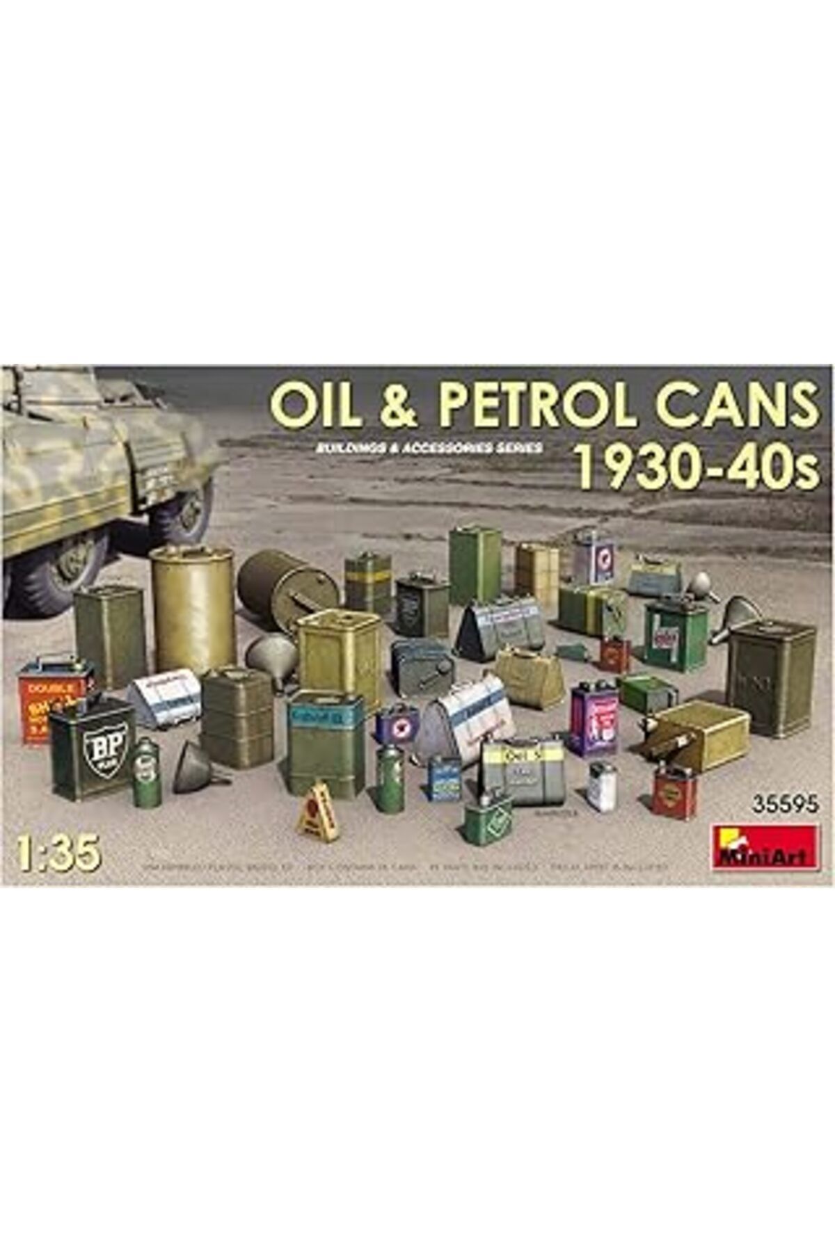 Mu Art Ahşap Miniart Min35595 35595 Oil & Petrol Cans 1930-40S Model Yapı Aksesuarı, Gri