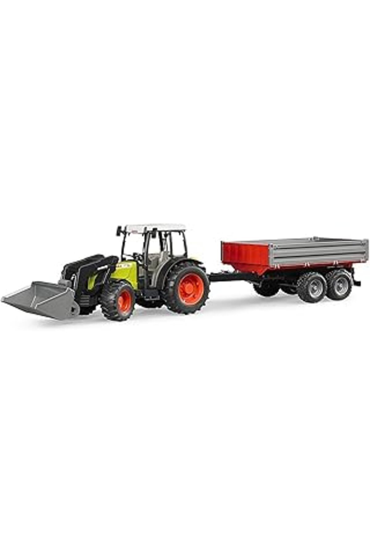 Mu Art Ahşap Bruder - Claas Nectis 267F Traktör & Römork Ölçekli Model