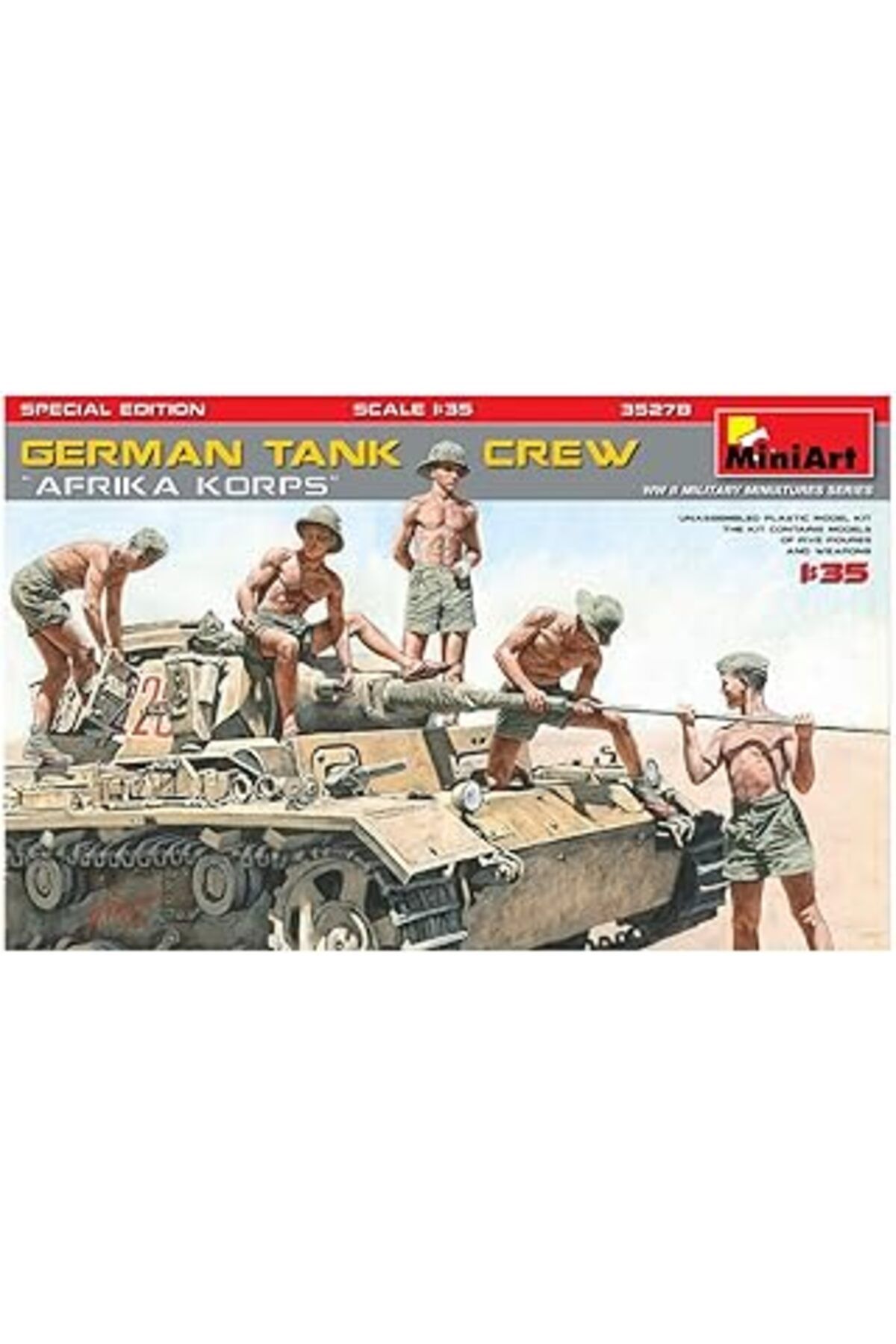 Mu Art Ahşap Miniart 35278 1:35 Alman Tank Mürettebatı Afrika Korps. Özel Üretim