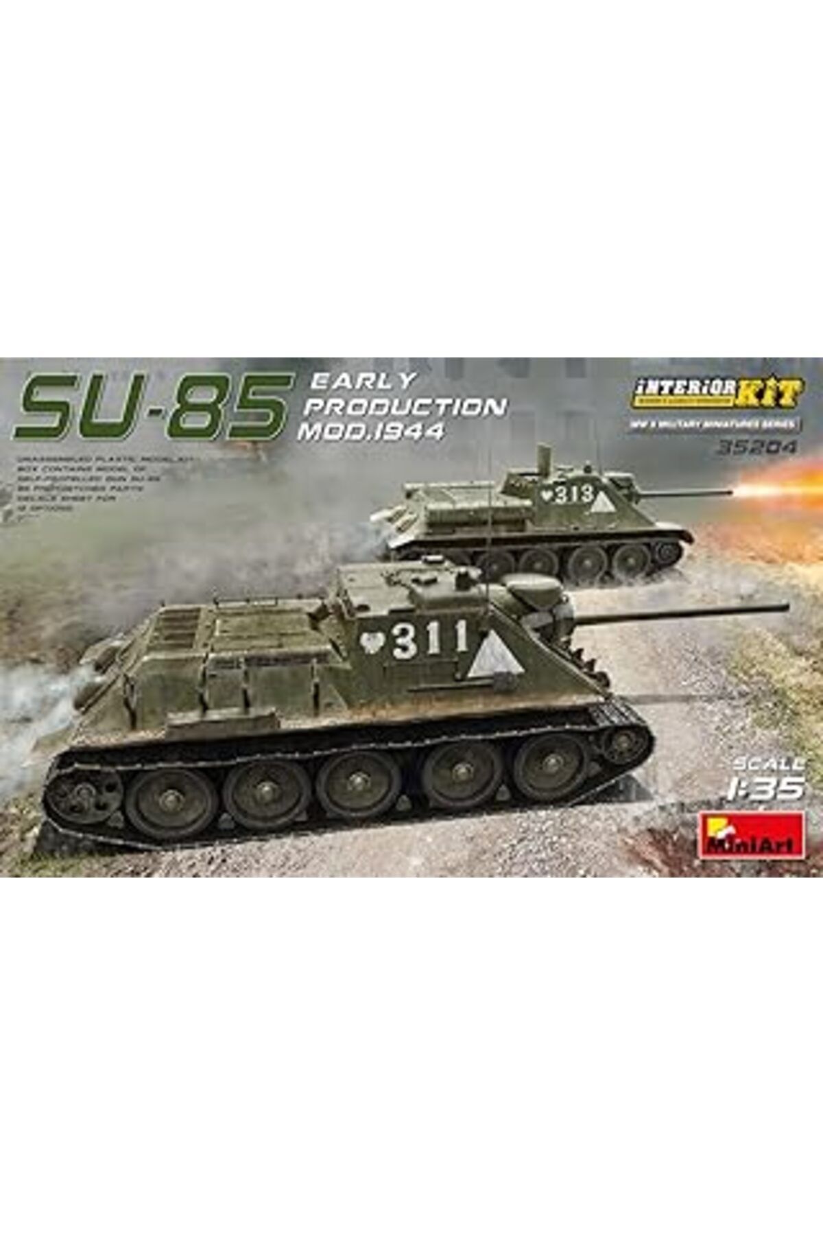 Mu Art Ahşap Miniart 35204 – Modellbausatz Su-85 Model 1944 Early Production Kiti