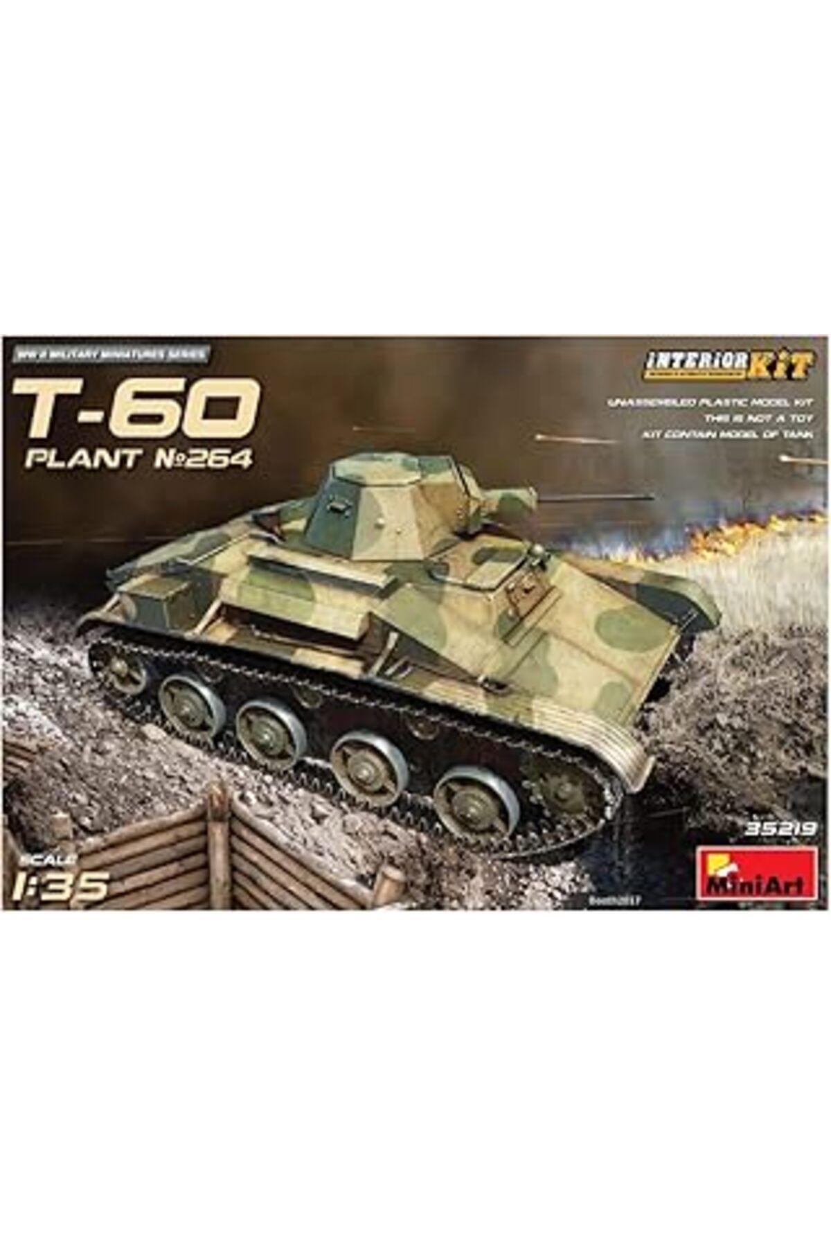Mu Art Ahşap Miniart "35219 Montajlık Model T-60, Plant No. 264, Stalingrad Interiorkit"