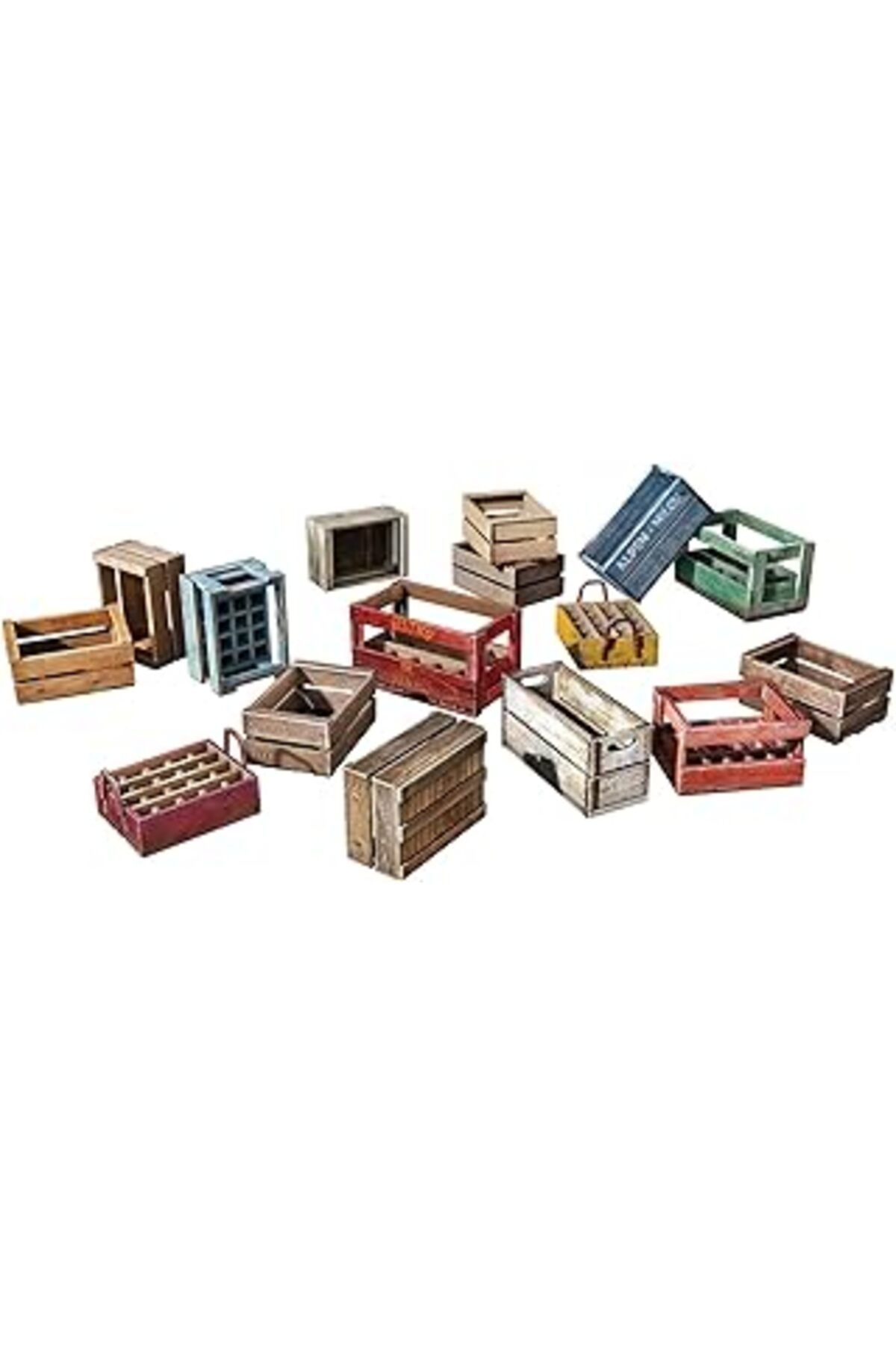 Mu Art Ahşap Mini Art 35651 1:35 Ahşap Kutular (16) İçecekler/Yiyecekler. - Sadık Reprodüksiyon, Model Yapma, Pl