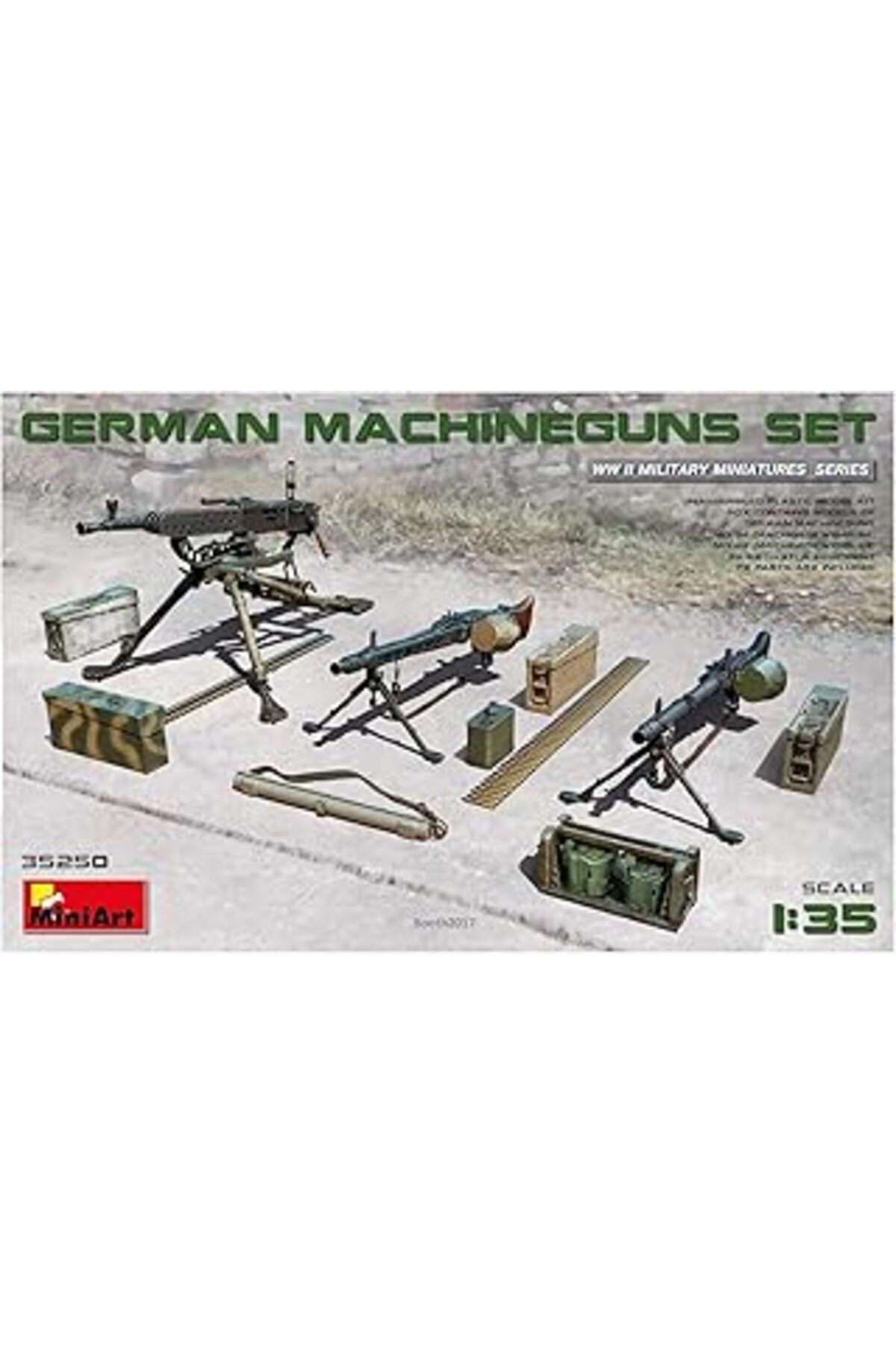 Mu Art Ahşap Miniart 35250 Modellbausatz German Machineguns "Set"