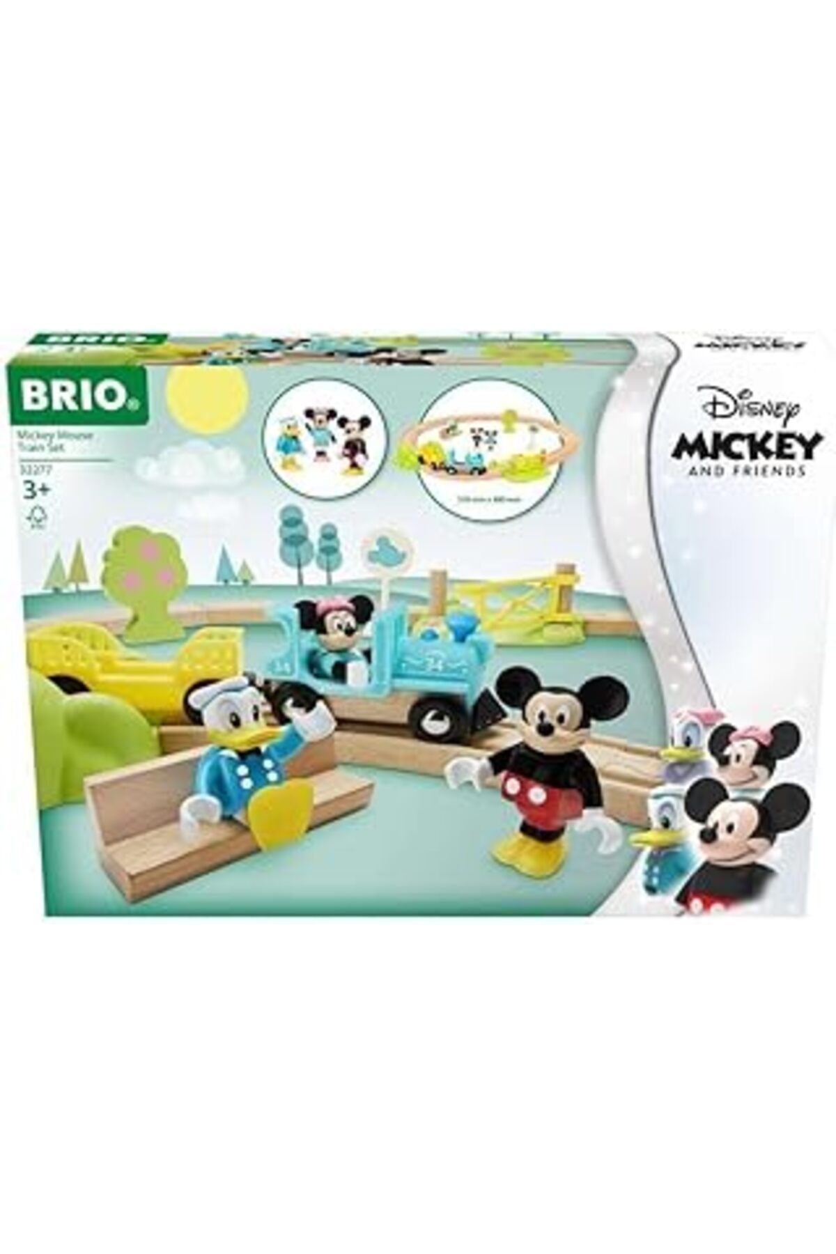 Mu Art Ahşap Brio 32277 Wd Mickey Mouse Tren Seti, Çok Renkli