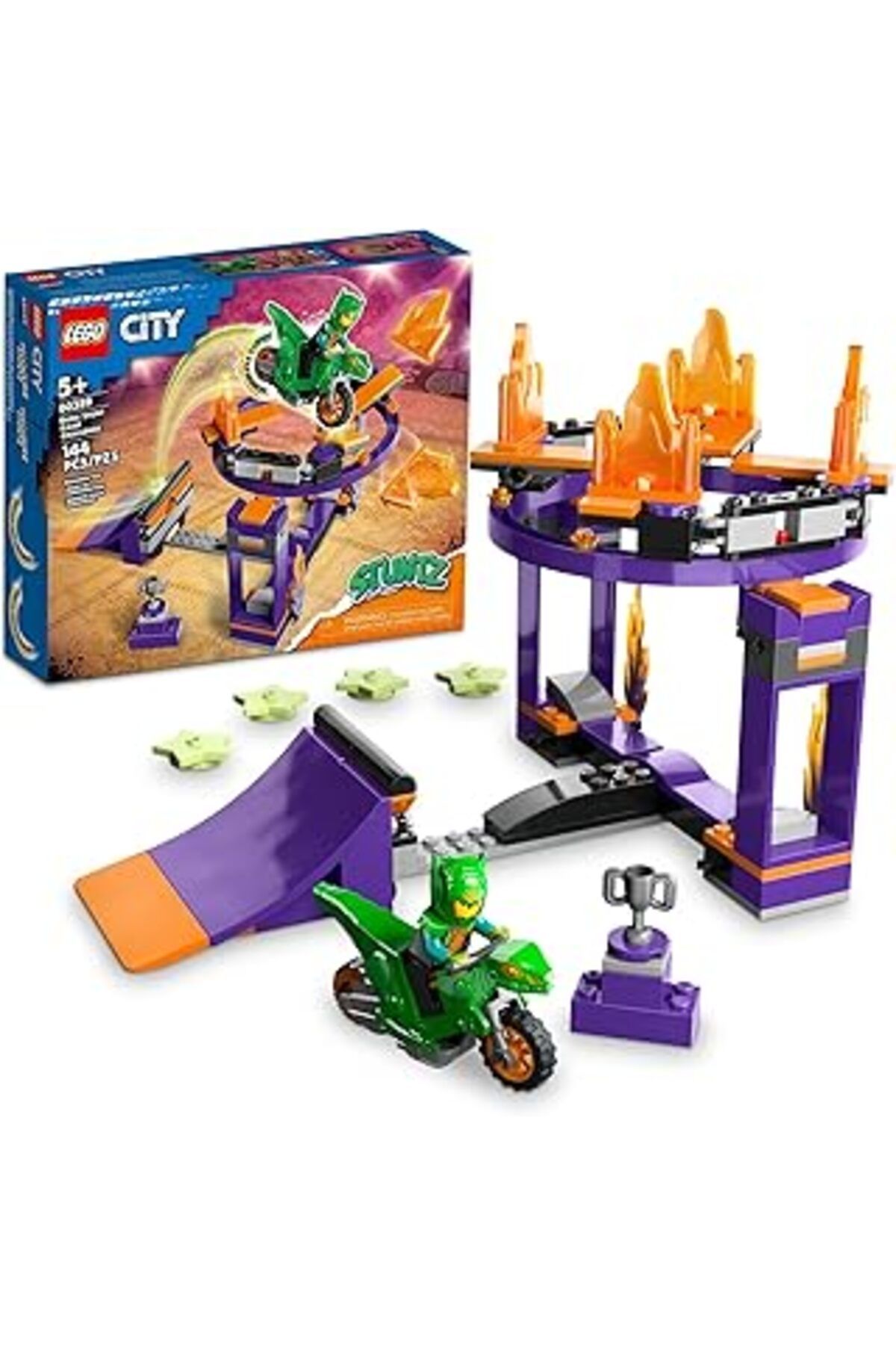 Mu Art Ahşap Lego City Potalı Gösteri Rampası Yarışması 60359-5 Yaş Ve Üzeri Çocuklar İçin Gösteri Motosikleti V