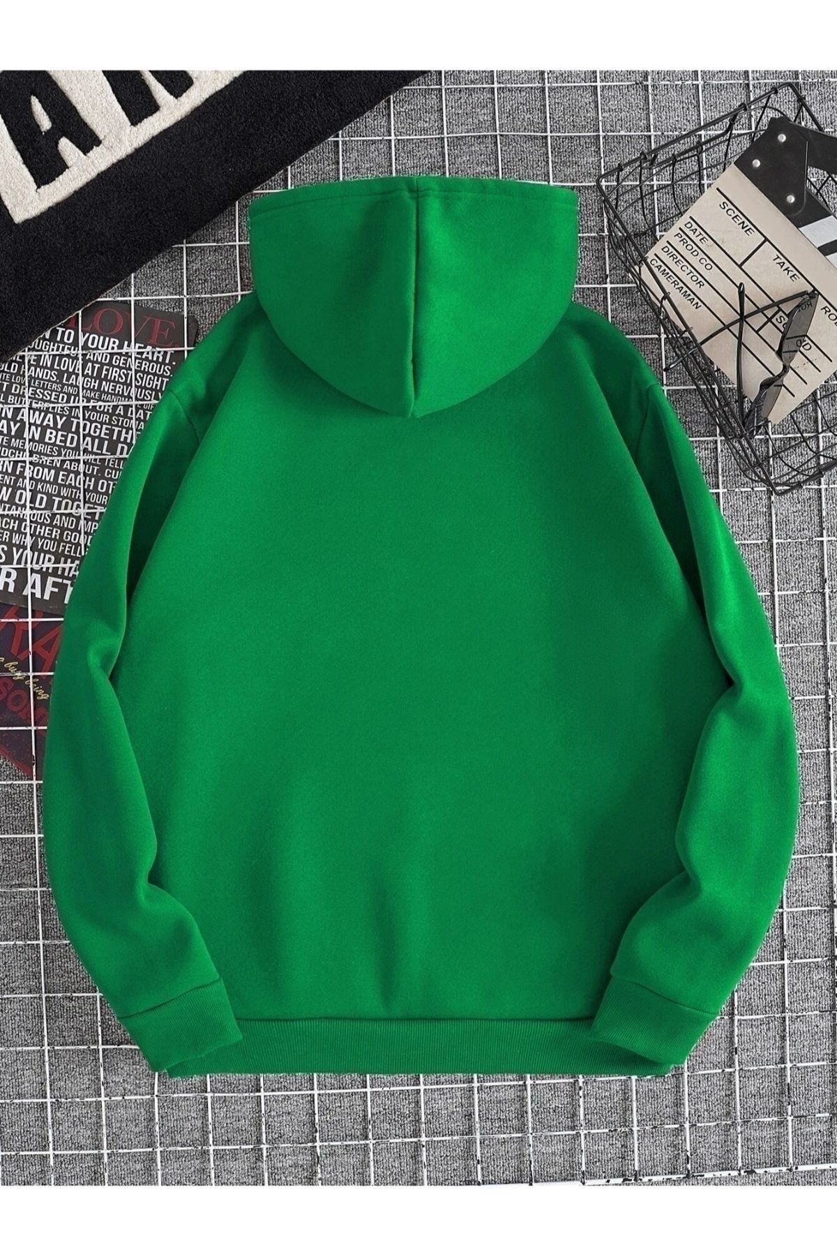 CLAYES-Favela Sweatshirt - Green Printed Oversize Hoodie 2
