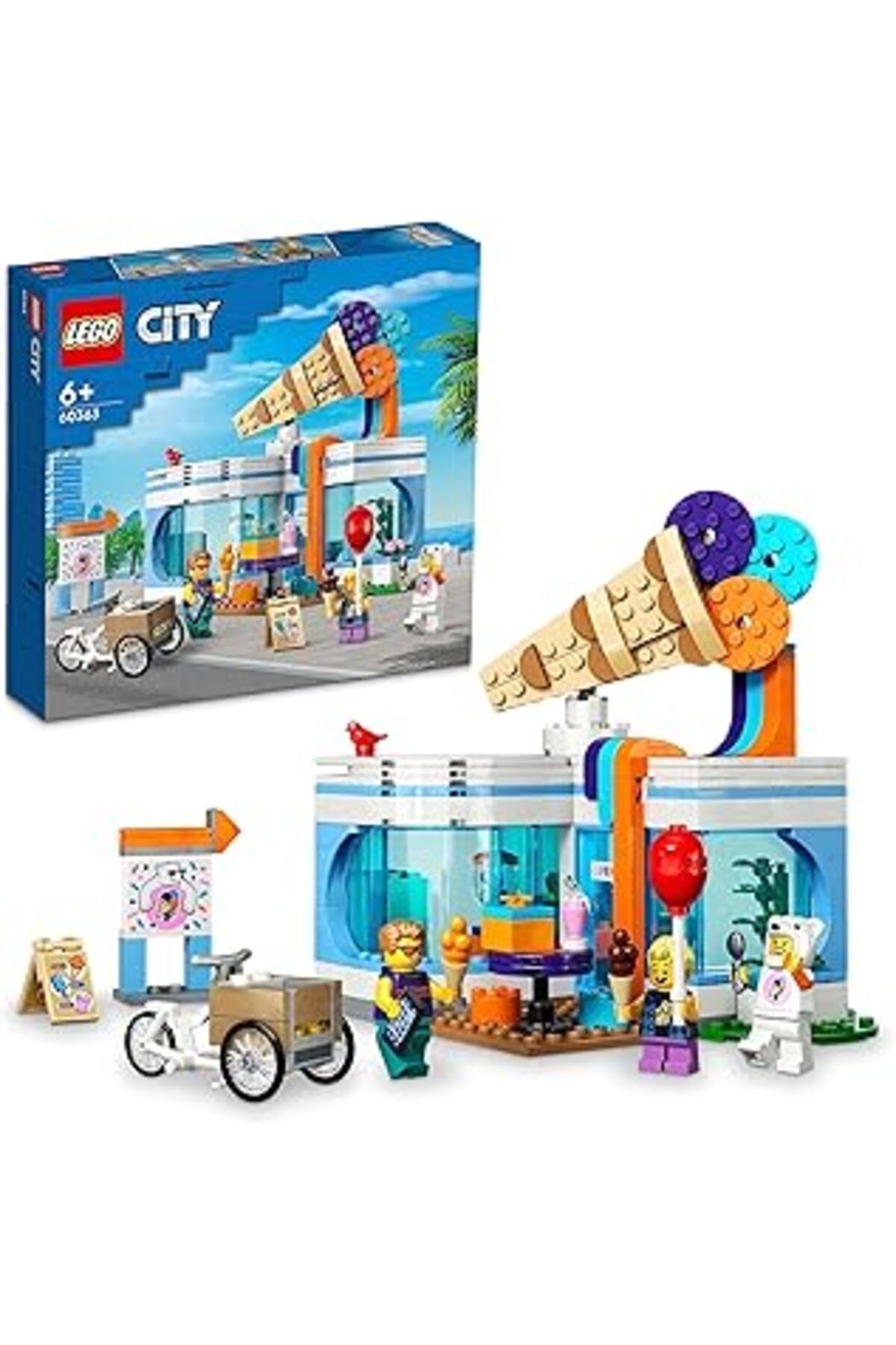 Qedii City Dondurma Dükkanı 60363 - 6 Yaş Ve Üzeri Çocuklar İçin Yaratıcı Oyuncak Yapım Seti (296 Parça)