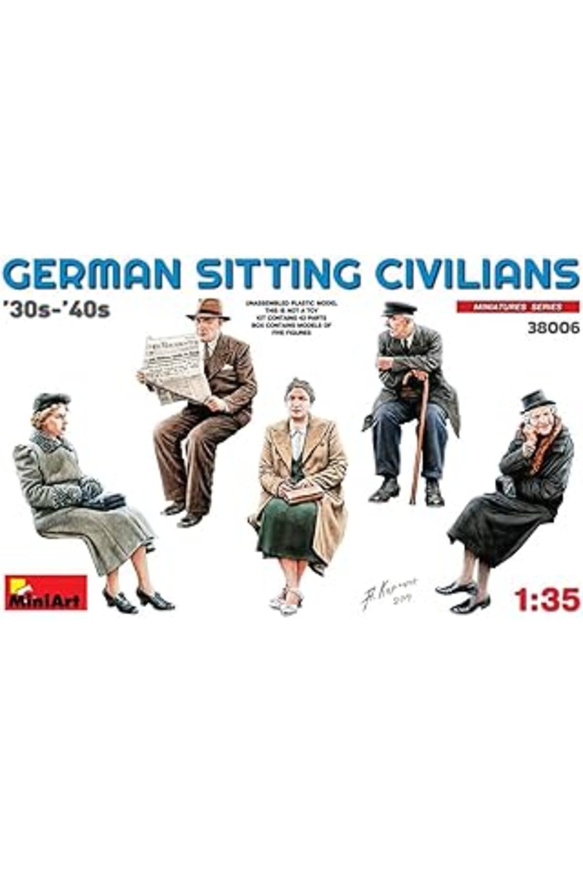 Mu Art Ahşap Miniart 38006 – Figürler German Sitting Civilians 30S-40S