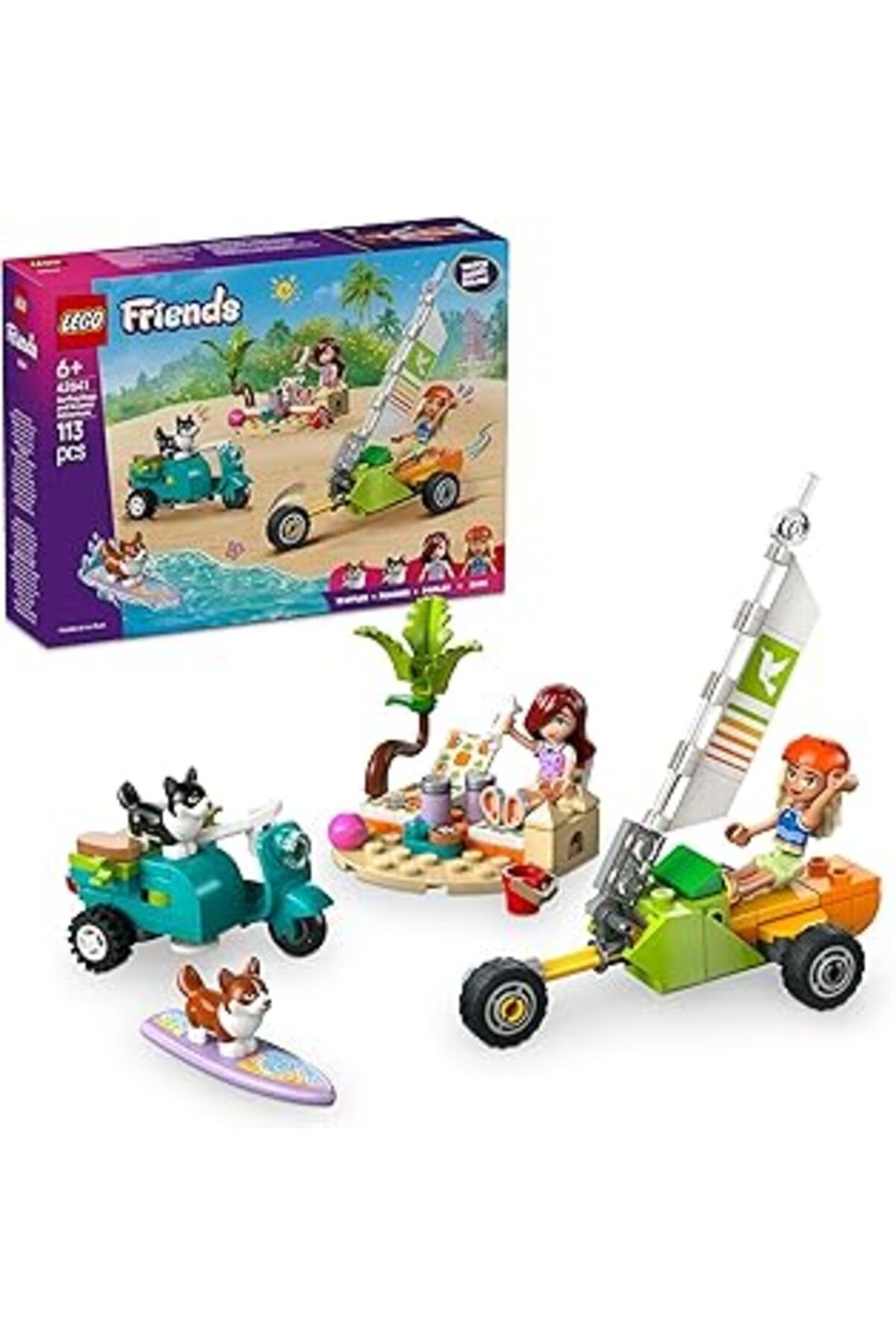 Mu Art Ahşap Lego Friends Sörfçü Köpekler Ve Scooter Macerası 42641-6 Yaş Ve Üzeri Erkek Ve Kız Çocukları Için M