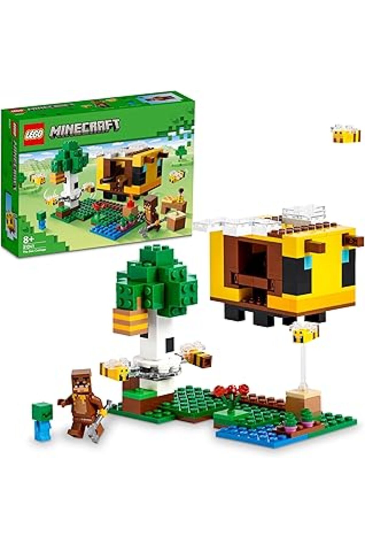 Mu Art Ahşap Lego® Minecraft® Arı Evi 21241-8 Yaş Ve Üzeri Çocuklar Için Arı Çiftliği Ve Arı Kovanı İçeren Oyunc