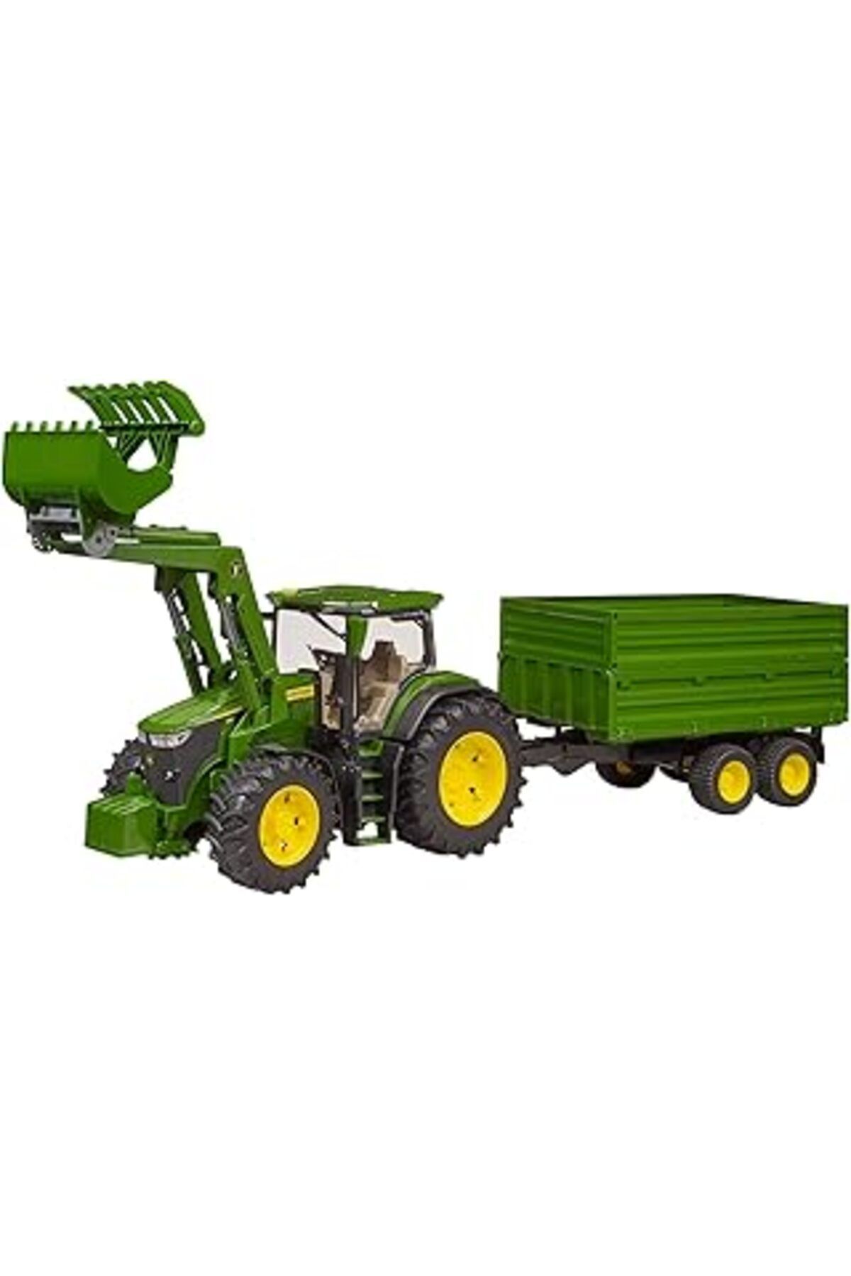 Mu Art Ahşap Bruder Br03155 John Deere 7R 350 Kepçeli Traktör Ve Römork