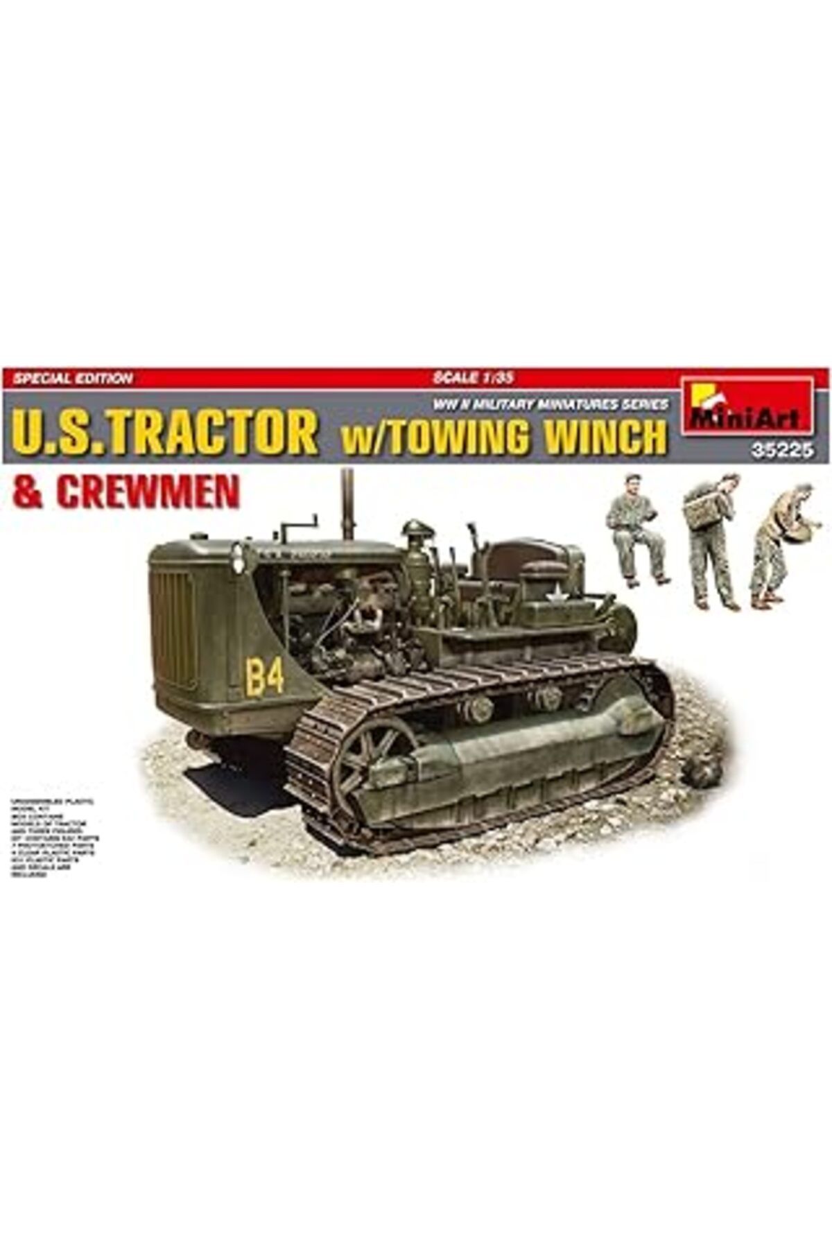 Mu Art Ahşap Miniart 35225 – Modellbausatz U.S. Tractor Towing Winch Ve Crewmen Special Edition