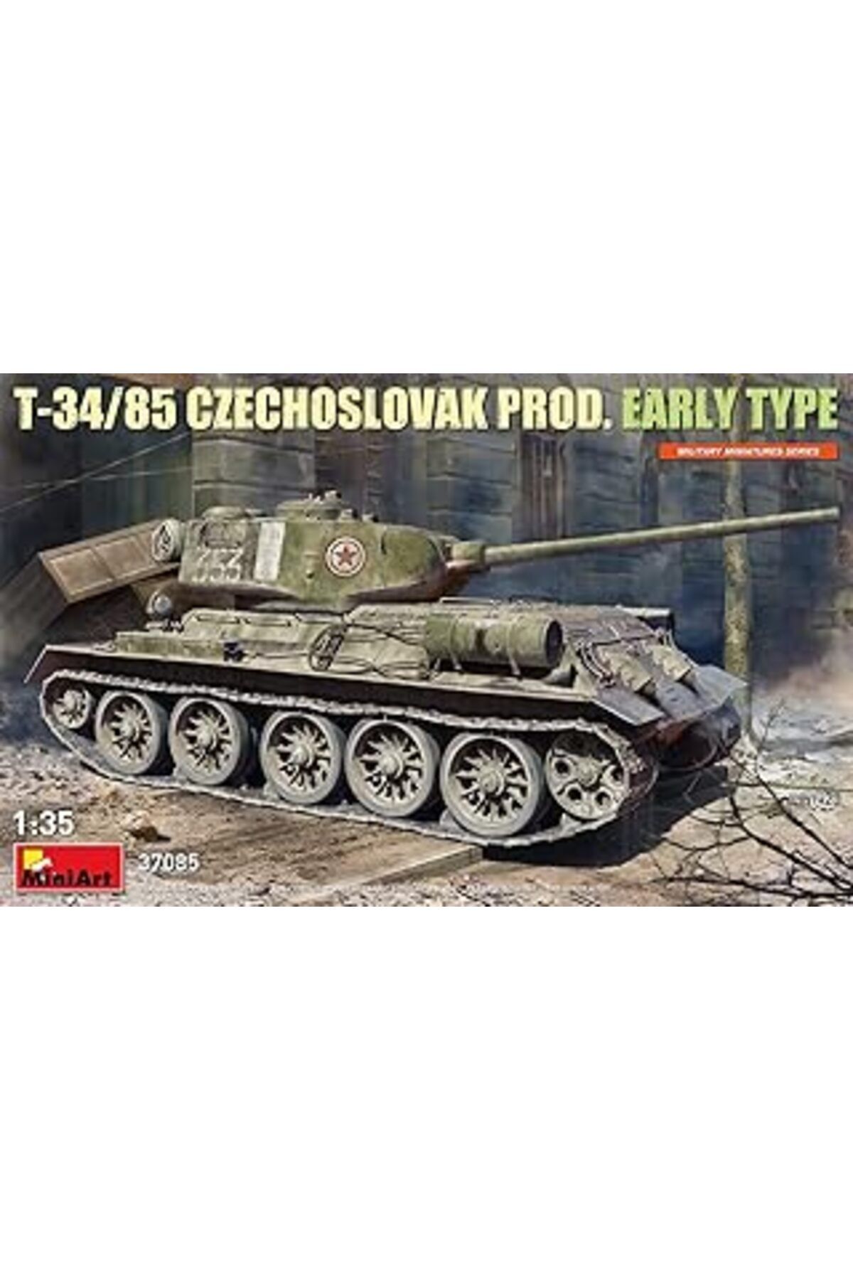 Mu Art Ahşap Miniart 37085 1:35 T-34/85 Çekoslovakya Üretimi/İlk Model