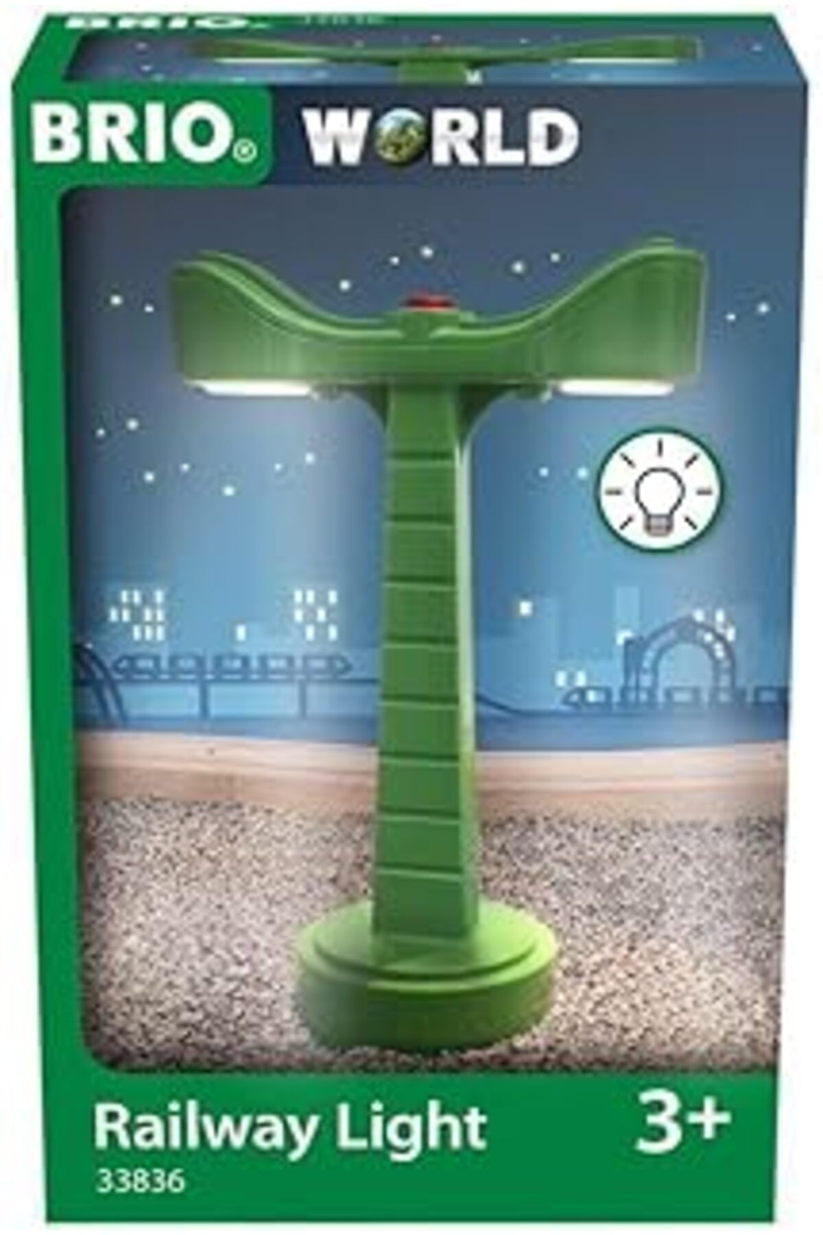 Mu Art Ahşap Brio 33836 Tren Rayları Için Yol Işığı, Çok Renkli