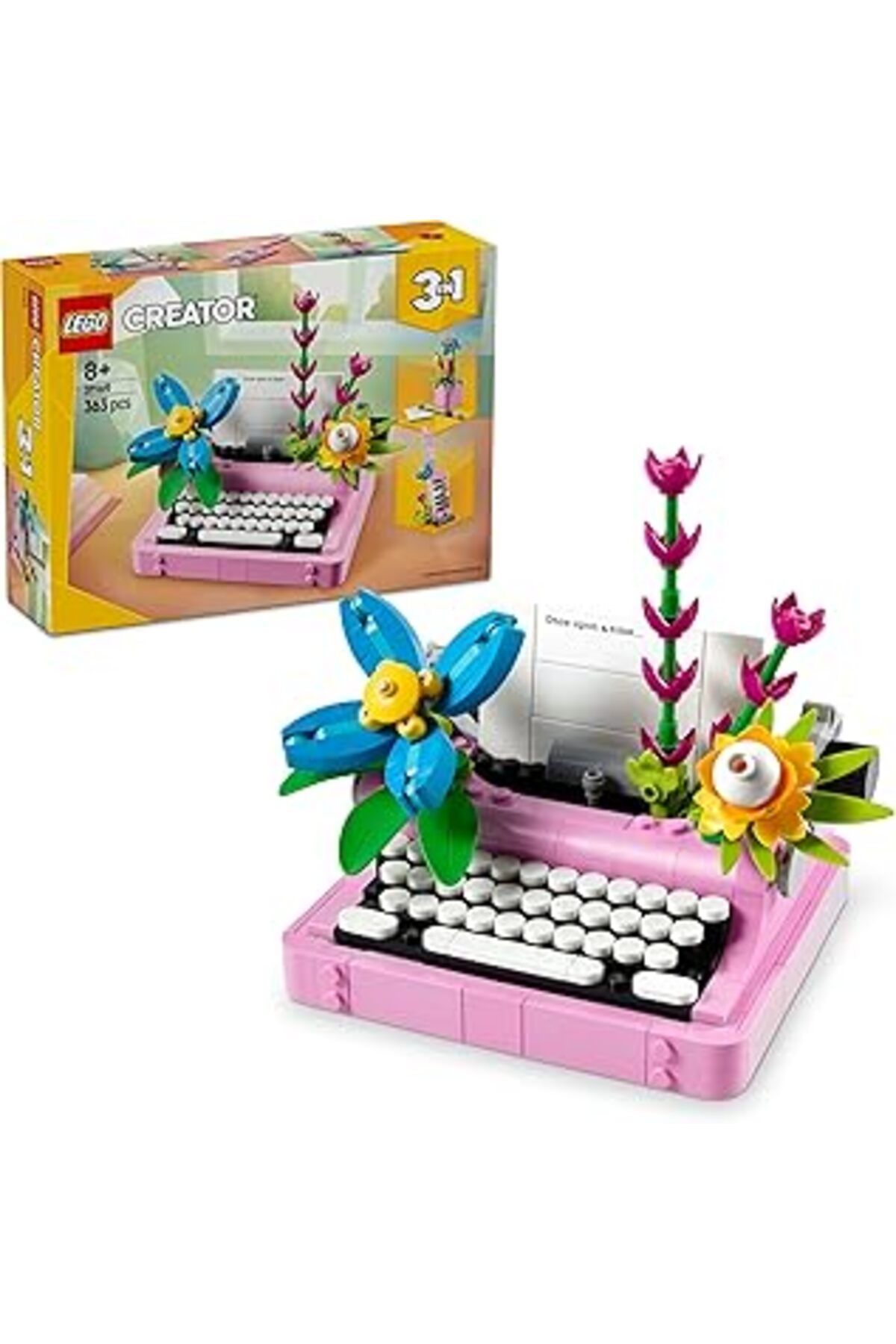 Mu Art Ahşap Lego Creator 3’Ü 1 Arada Çiçekli Daktilo 31169-8 Yaş Ve Üzeri Çocuklar Için Keytar Veya Saksıya Dön