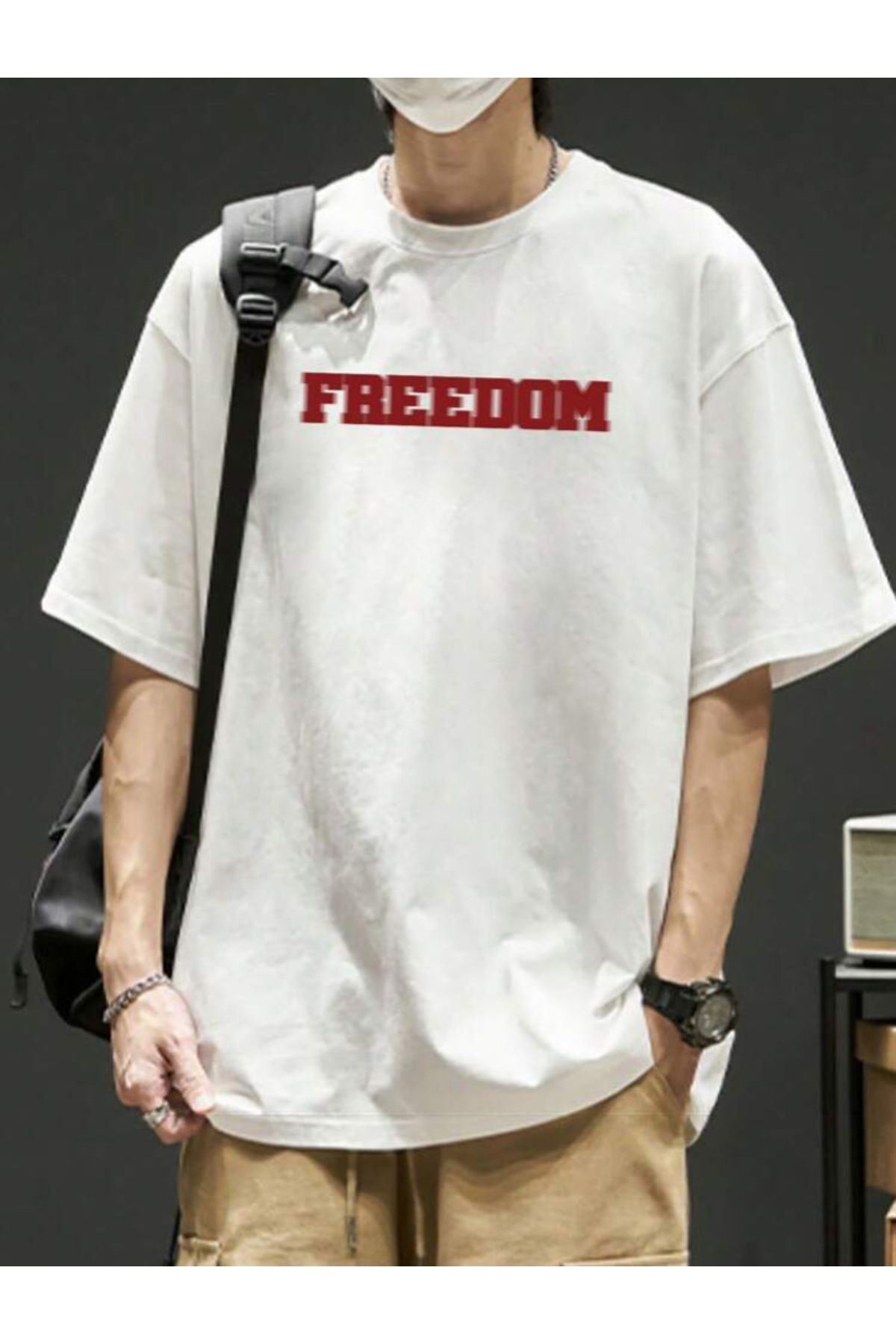 VBSVİBES-OVERSIZE FREEDOM PRINTED TSHIRT BASIC 2