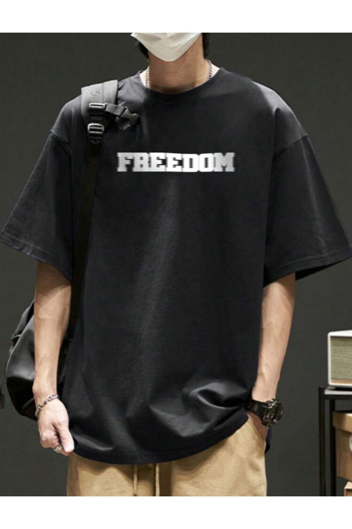 VBSVİBES-OVERSIZE FREEDOM PRINTED TSHIRT BASIC 2