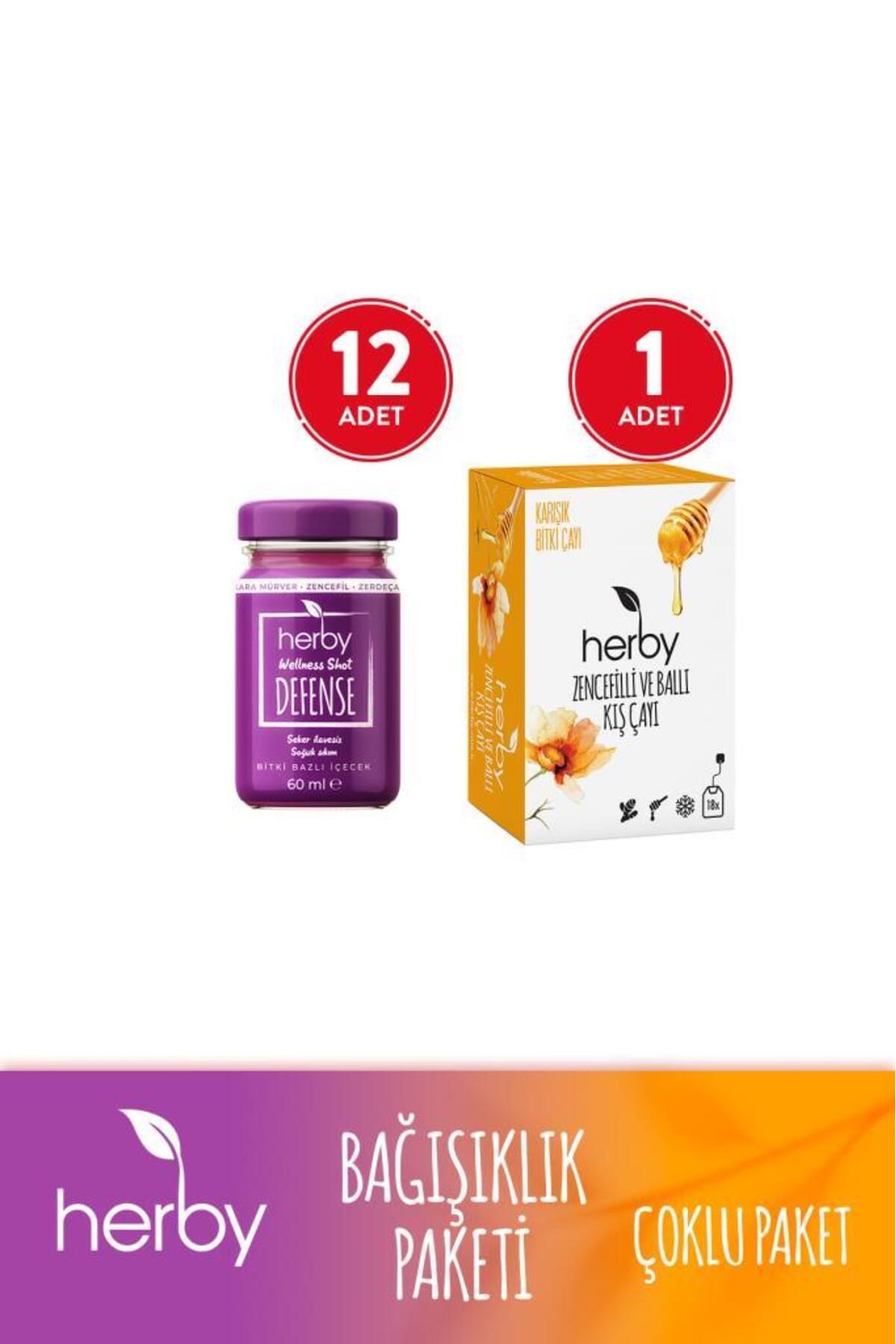 Herby Destek Paketi (DEFENSE GİNGER SHOT 12'Lİ PAKET ZENCEFİLLİ BALLI KIŞ ÇAYI)