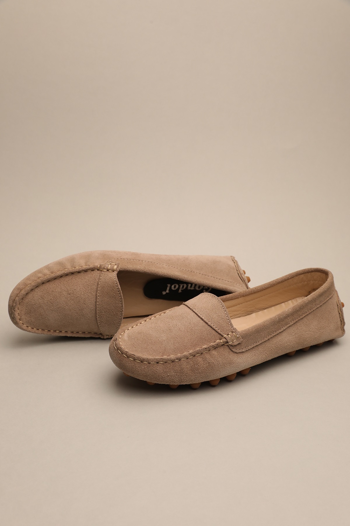 Gondol-Women's Genuine Leather Classic Loafer Mink 37 Ttx.779 1