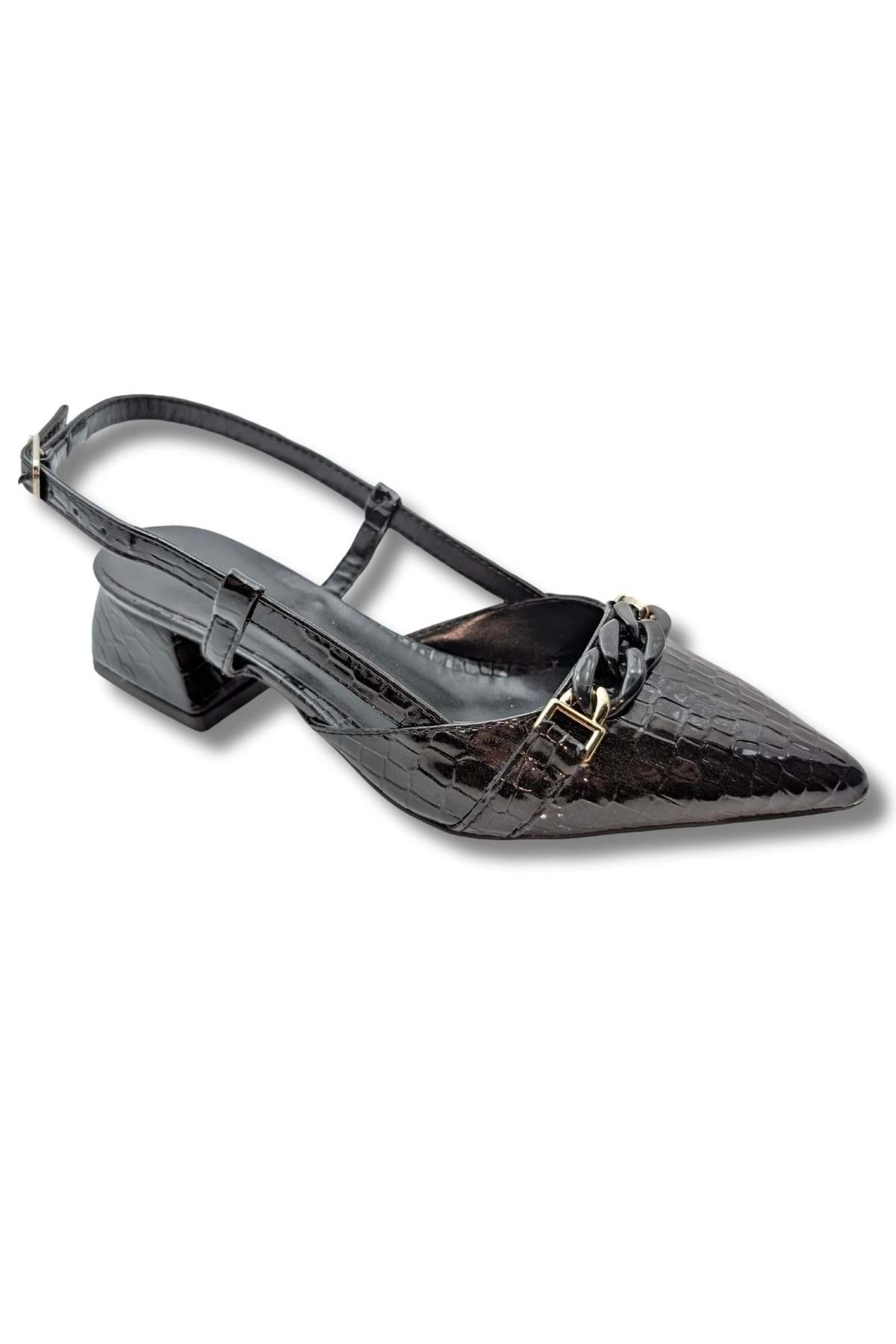 ÇİĞDEM KUNDURA-Edeltraud - Open Back Pointed Toe Block Heeled Shoes 4