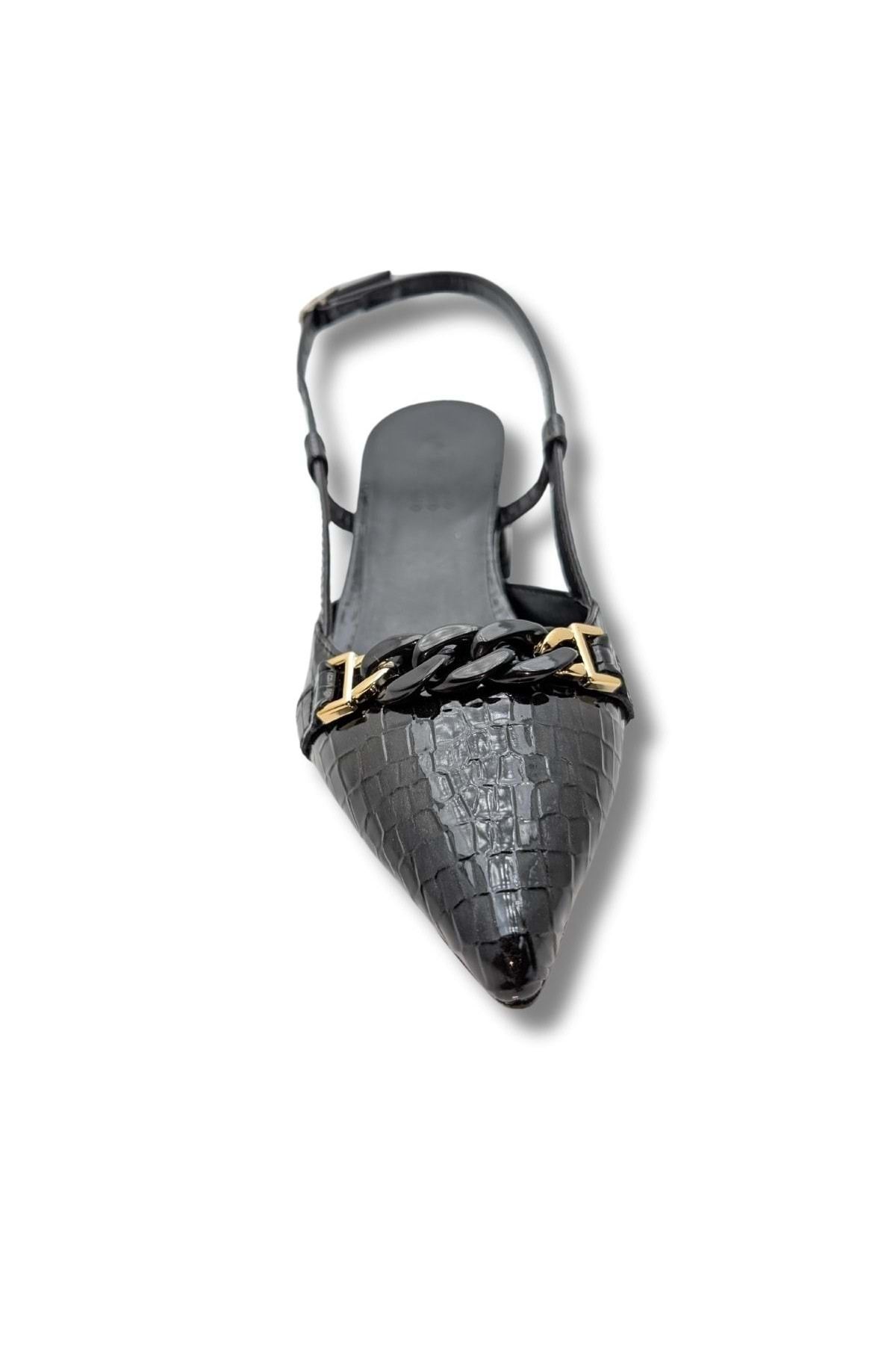 ÇİĞDEM KUNDURA-Edeltraud - Open Back Pointed Toe Block Heeled Shoes 3