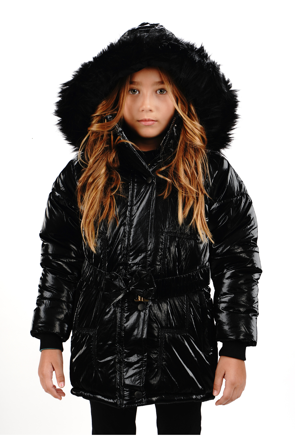  کاپشن کلاه دار دخترانه، ضد آب و باد، آستر مخمل.