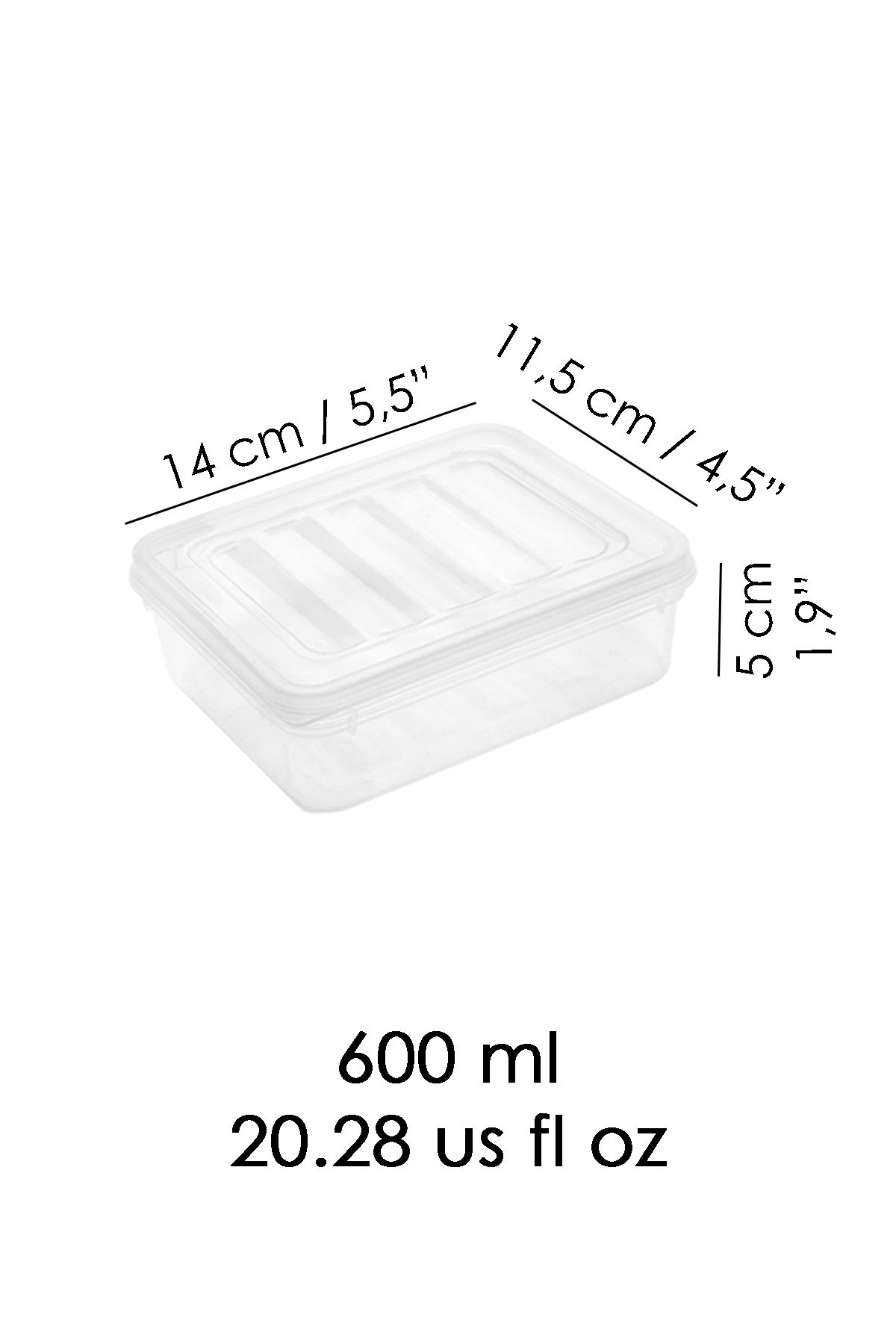 Meleni Home-4-Piece Microwave Compatible Storage Container with Transparent Lid - Organizer Organizer Food Storage Container 4X600Ml 3