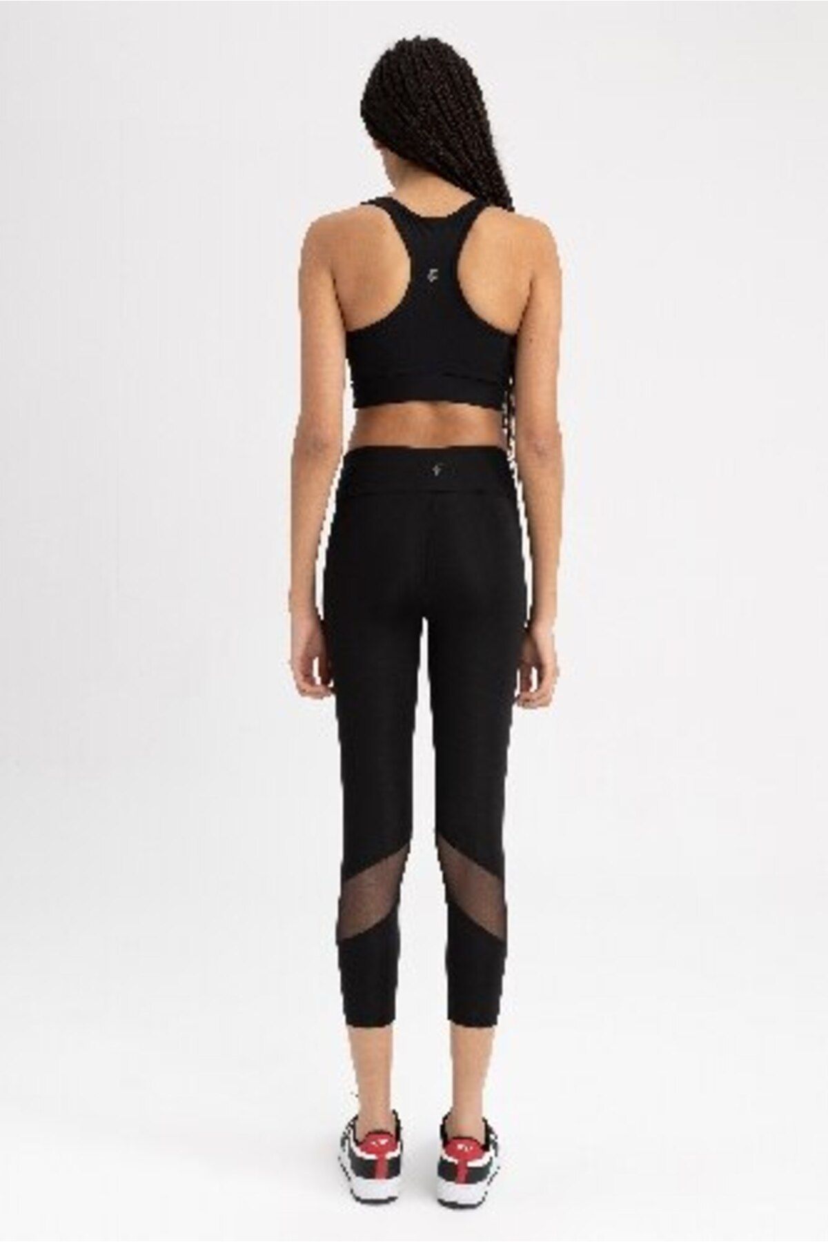 DeFacto-Schwarze Sport-Leggings mit hoher Taille und Tülldetails – Z9848az23sp 7