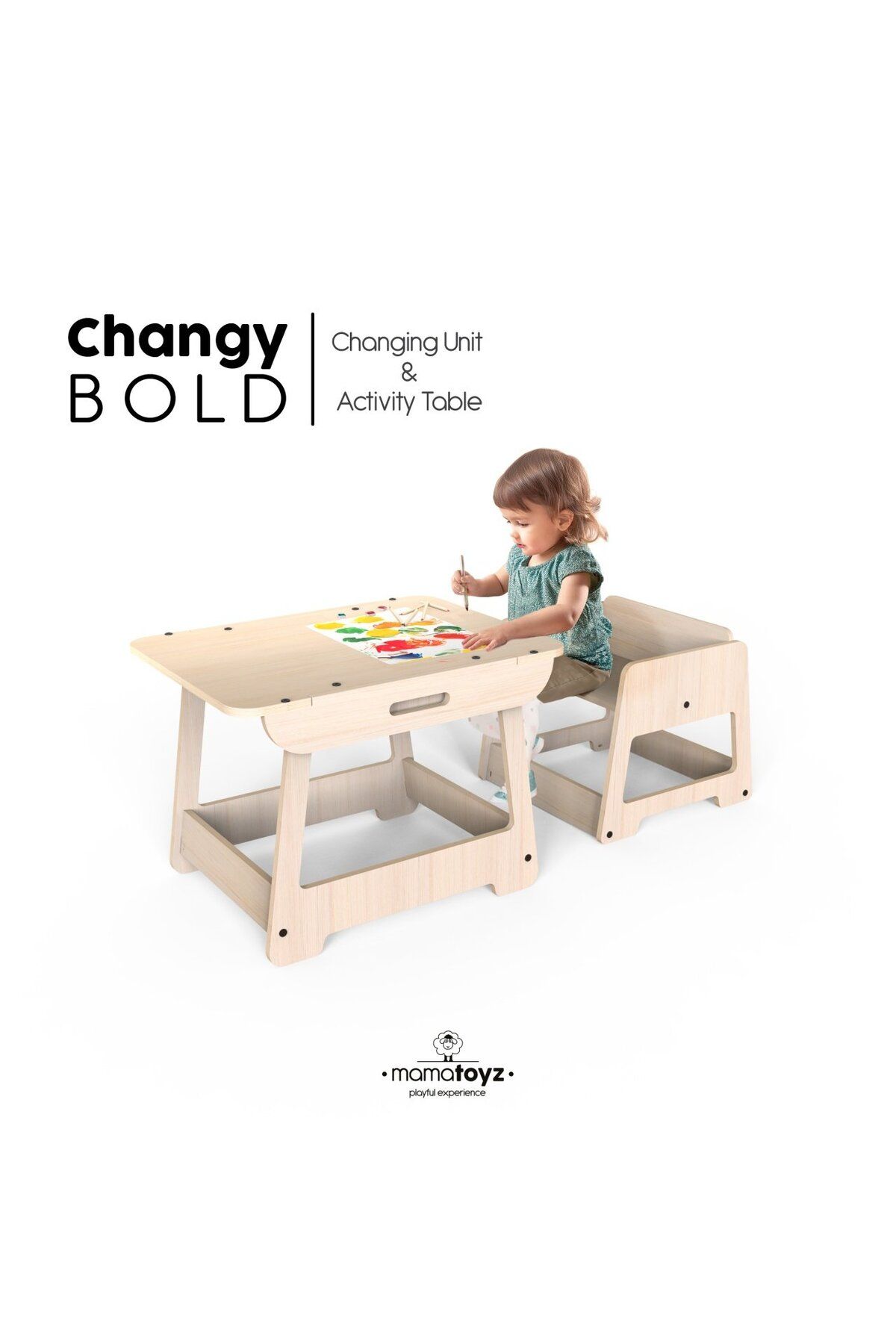 MAMATOYZ-2-in-1 changing table that can be transformed into an activity table, MamaToyz 3