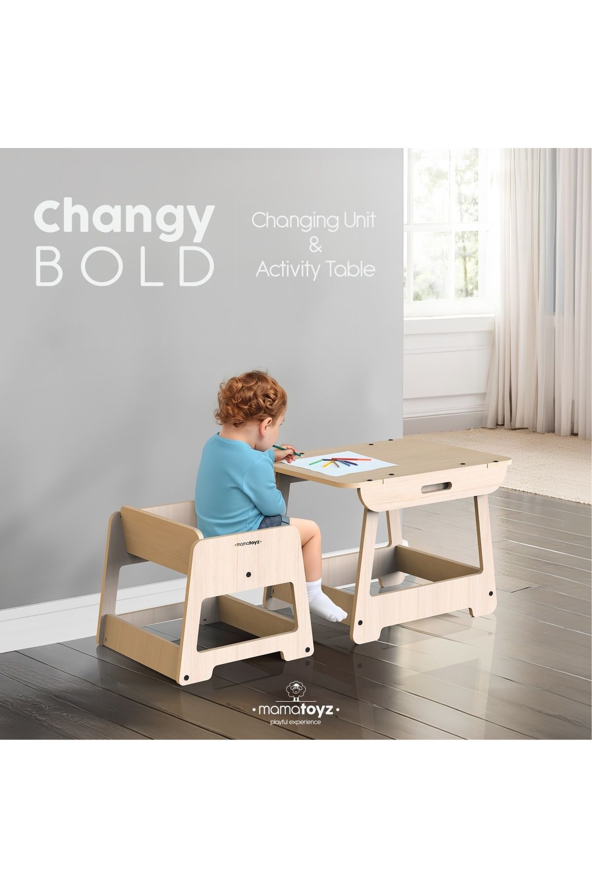 MAMATOYZ-2-in-1 changing table that can be transformed into an activity table, MamaToyz 9