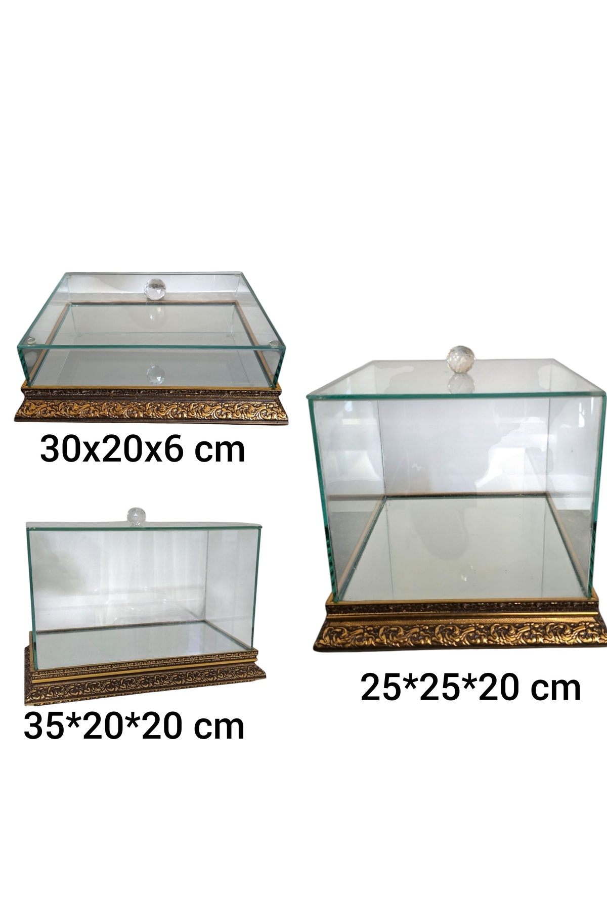 Gold Cam Söz Nişan Çeyiz Bohça Kutusu 35*20*20 Cm Gelin Damat Bohçası Ahşap Aynalı Taban