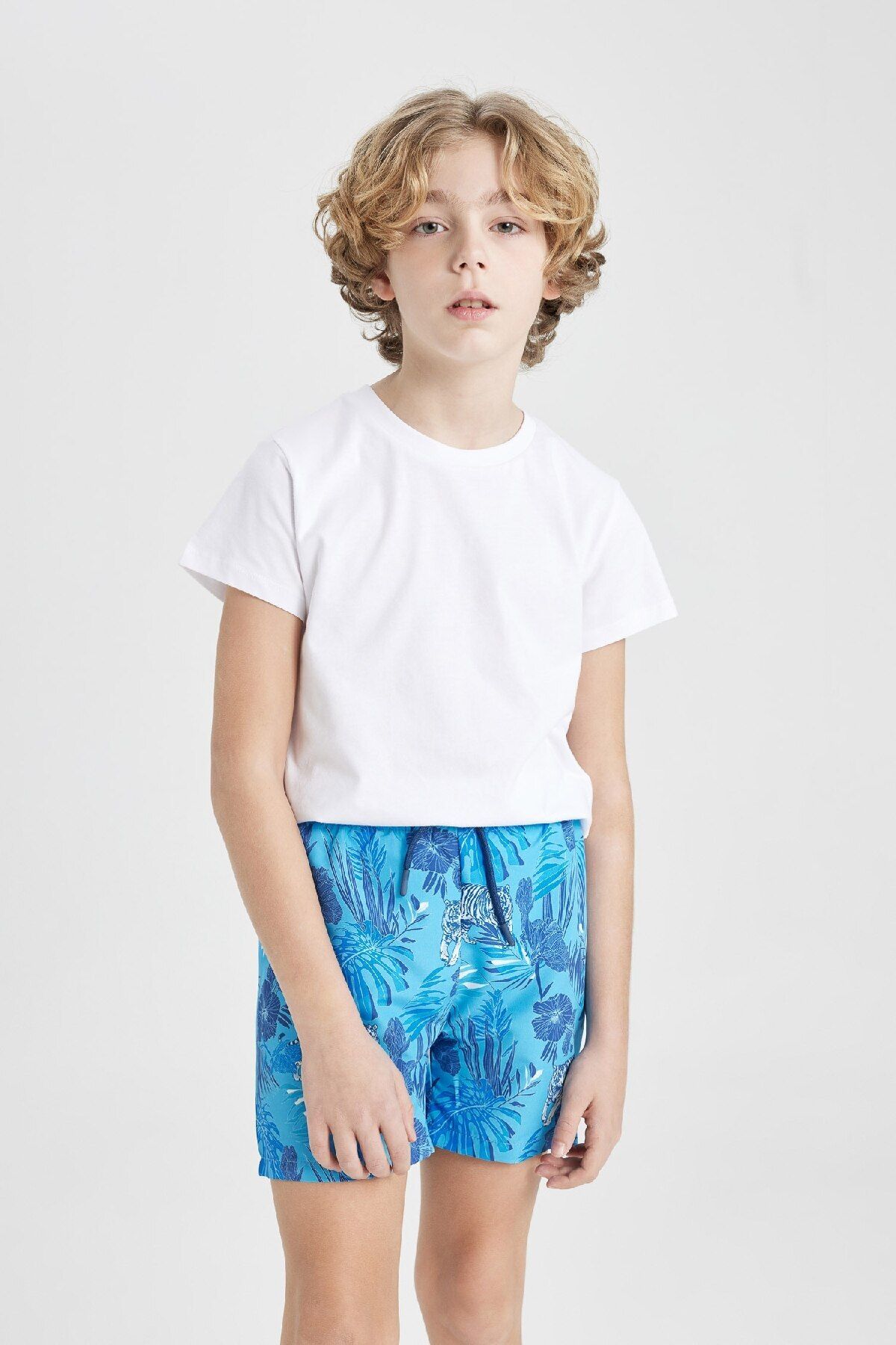DeFacto-Boy's Patterned Swim Shorts B7434a824hs 4