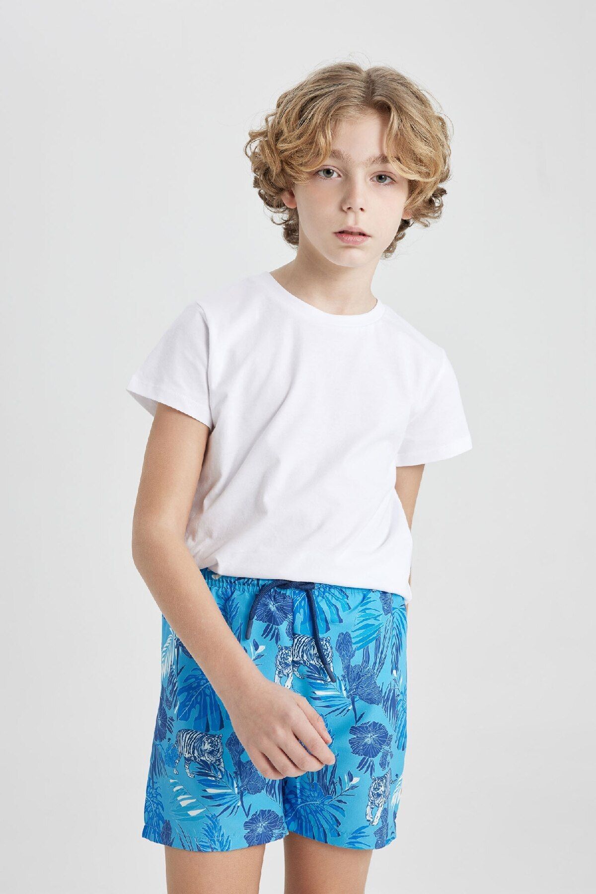 DeFacto-Boy's Patterned Swim Shorts B7434a824hs 3