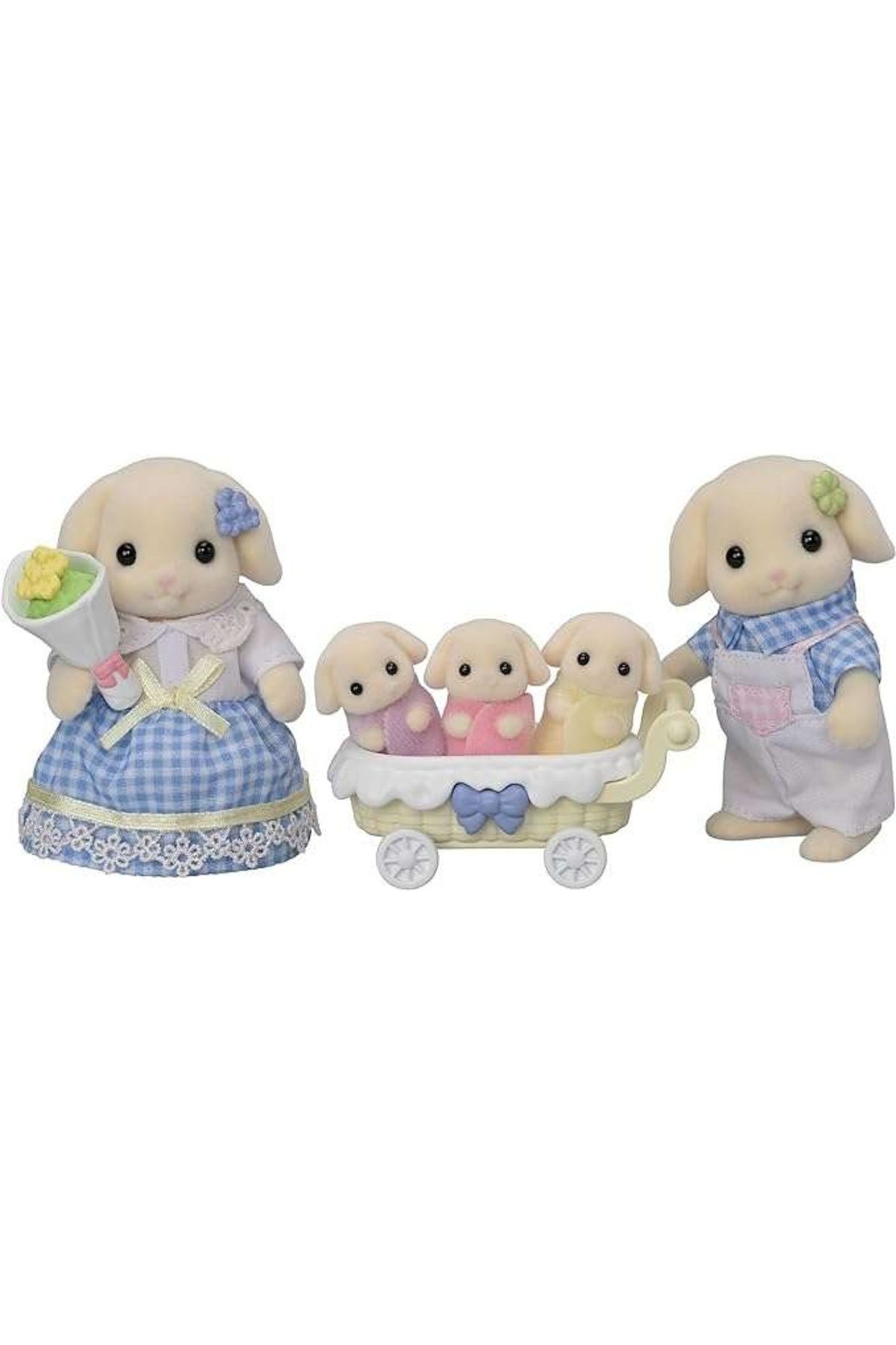 Epoch Figurine Sylvanian Families - Familia Iepurasilor Flora - One Size