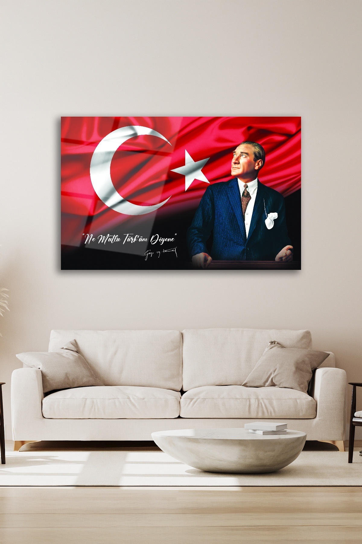 Türk Bayrağı Ve Atatürk Cam Tablo-1 görsel 4