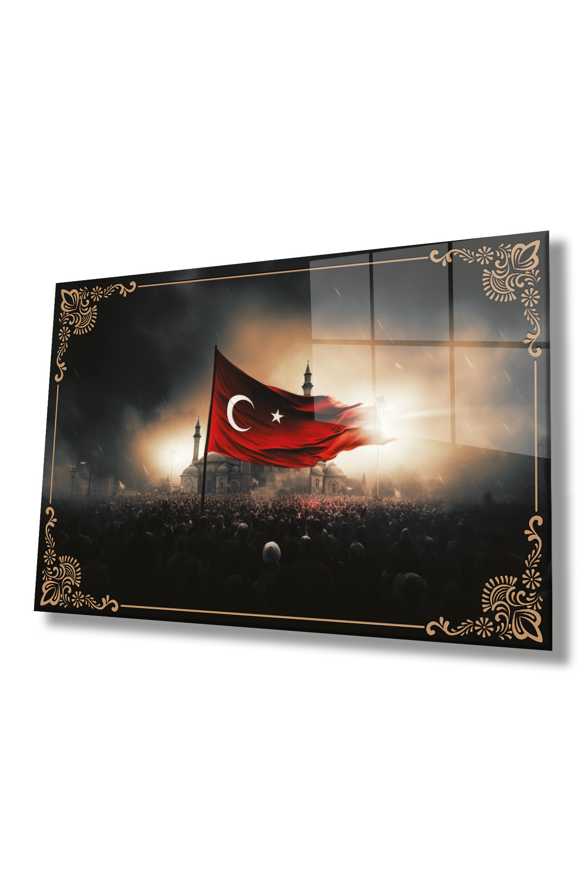 Türk Bayrağı Cam Tablo