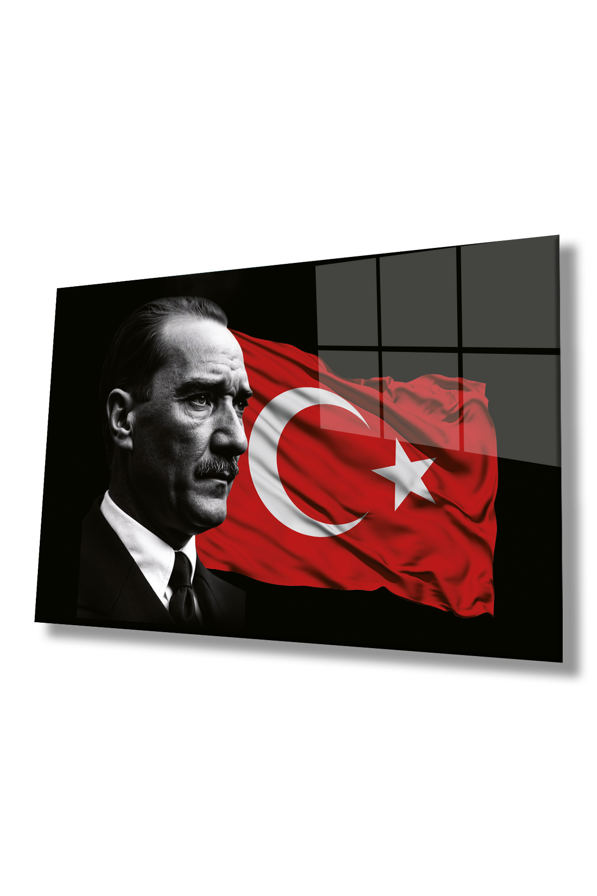 Türk Bayrağı Ve Atatürk Cam Tablo-6