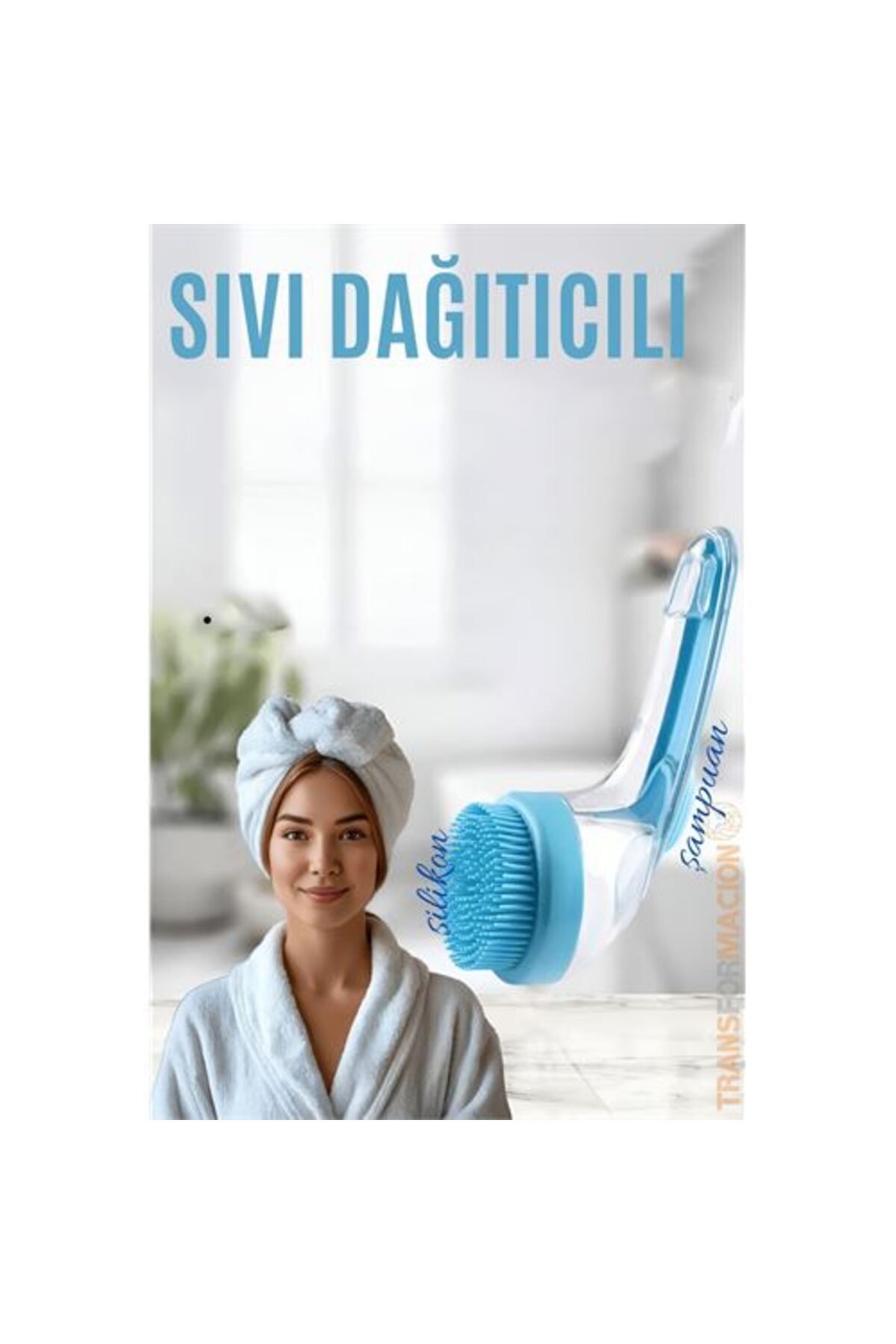BirdoluSepet Engithalat Şampuan Hazneli Silikon Saç Yıkama Peeling ve Masaj Fırçası
