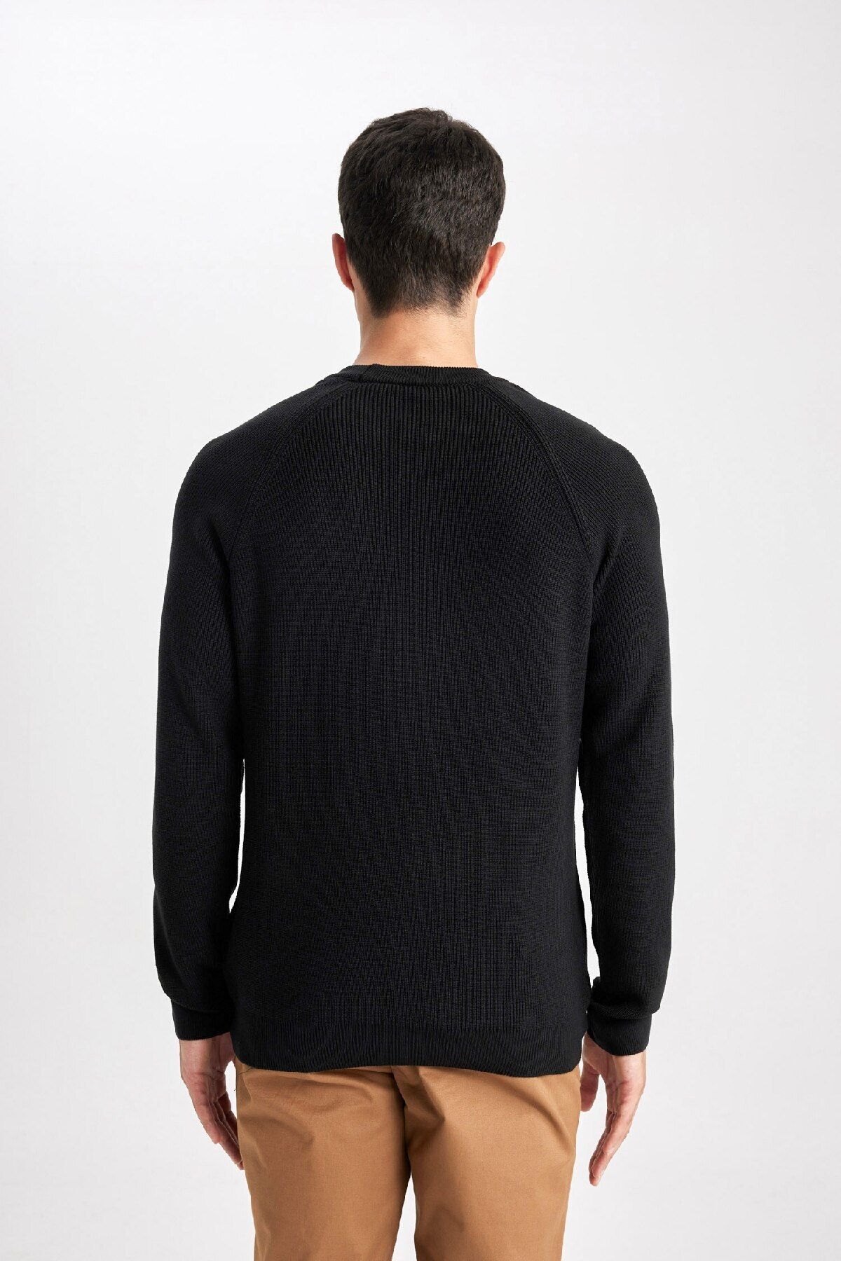 DeFacto-Standard-Passform, normaler Schnitt, Rundhalsausschnitt, Basic, einfarbig, Strickpullover A8458ax24sp 6